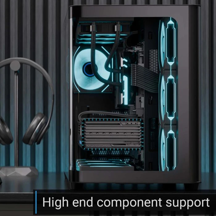 AeroCool кутия Case ATX - P500C-G-BK-v1 - 4 x 120 mm Infinity Mirror A-RGB