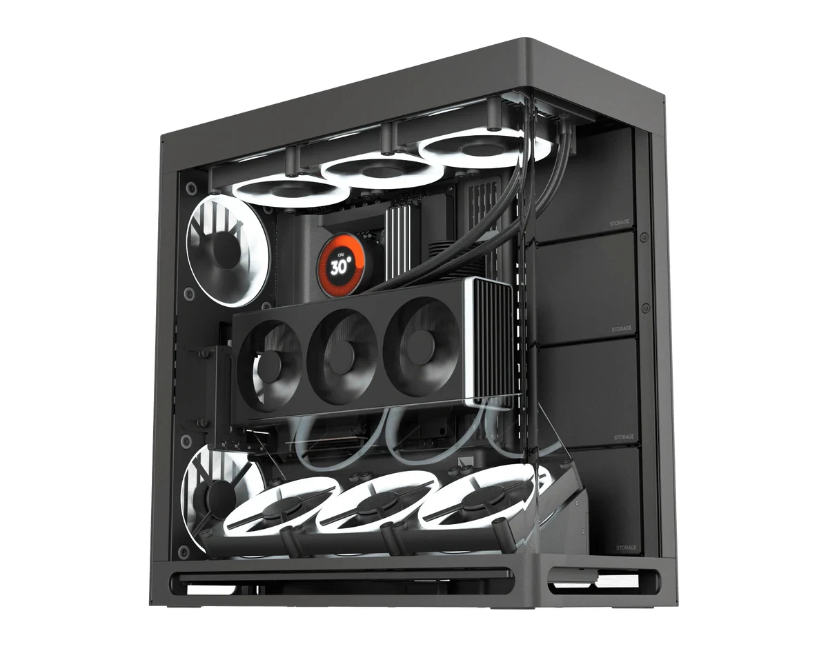 HAVN кутия Case E-ATX - HS 420 VGPU Edition Black - PCIe Gen 5 riser included