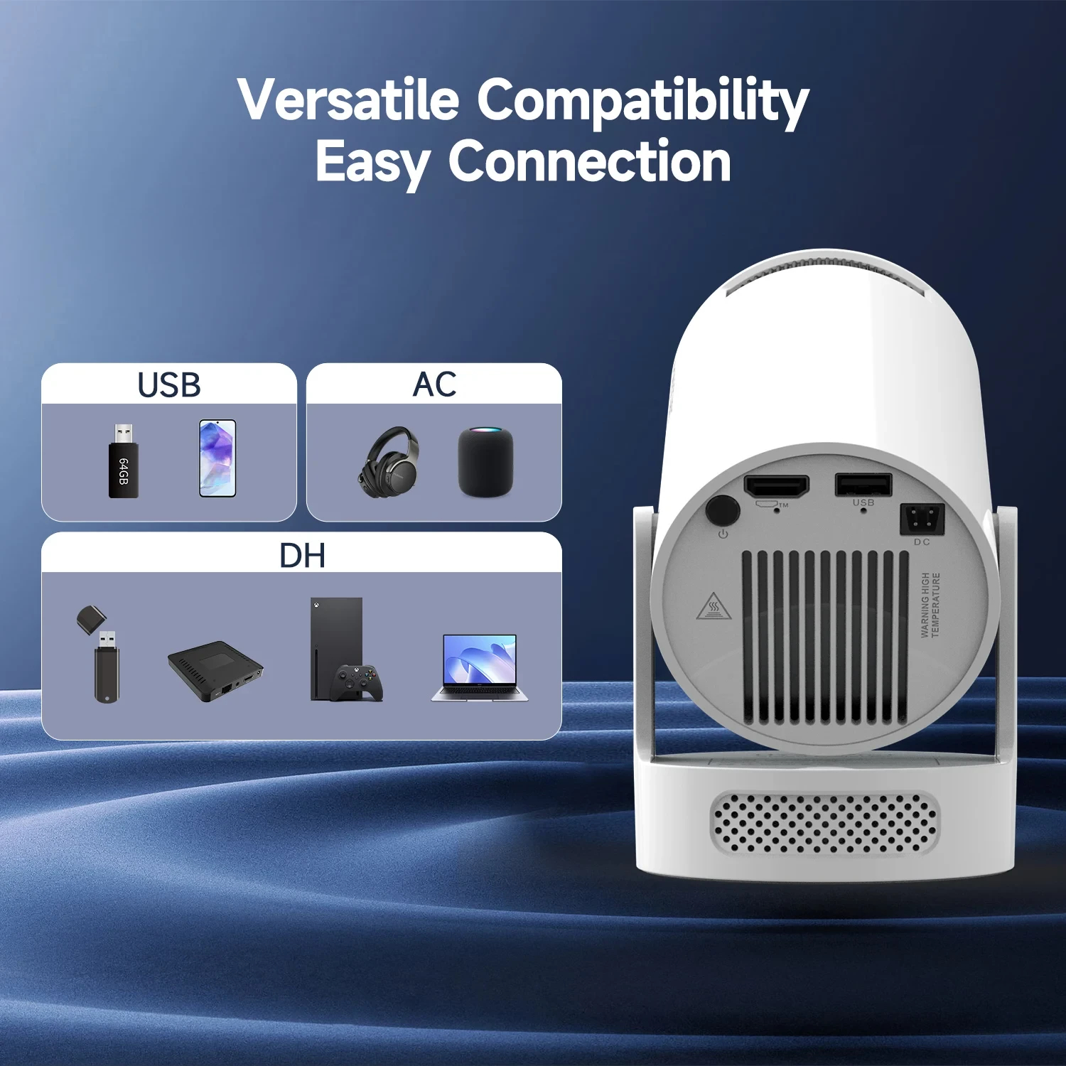 MagCubic преносим мултимедиен проектор Portable Multimedia Projector HY300 Pro+ - 4K, Android 11, Wi-Fi, Bluetooth 5.4