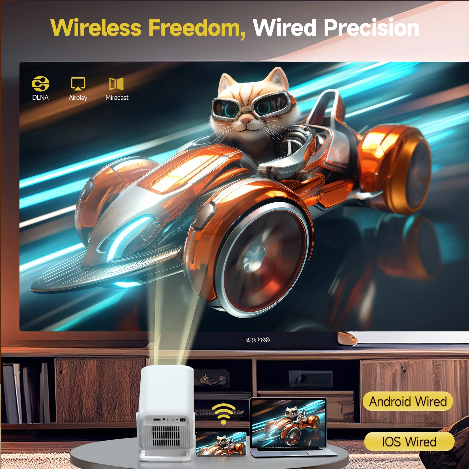 MagCubic преносим мултимедиен проектор Portable Multimedia Projector HY310X - 4K, Android 11, Wi-Fi, Bluetooth 5.2