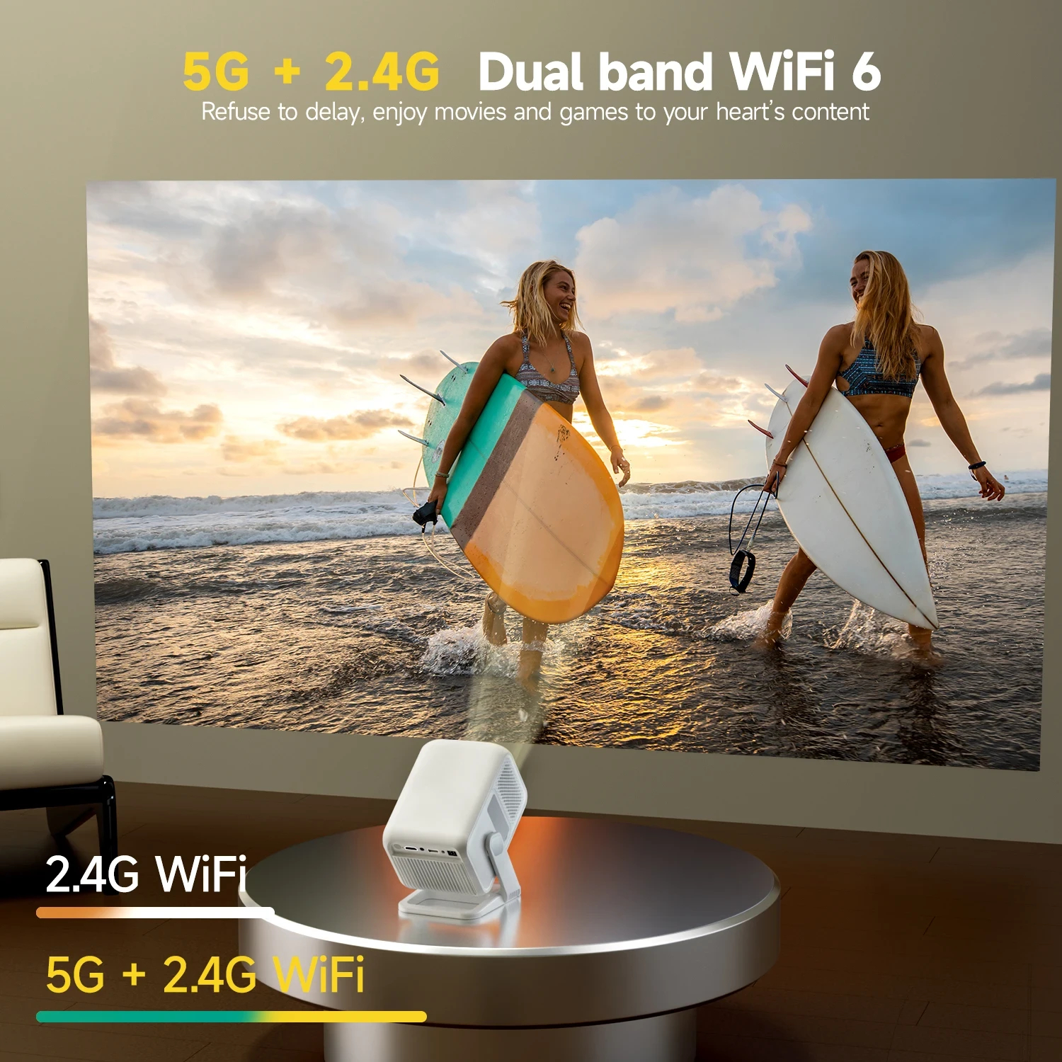 MagCubic преносим мултимедиен проектор Portable Multimedia Projector HY310X - 4K, Android 11, Wi-Fi, Bluetooth 5.2
