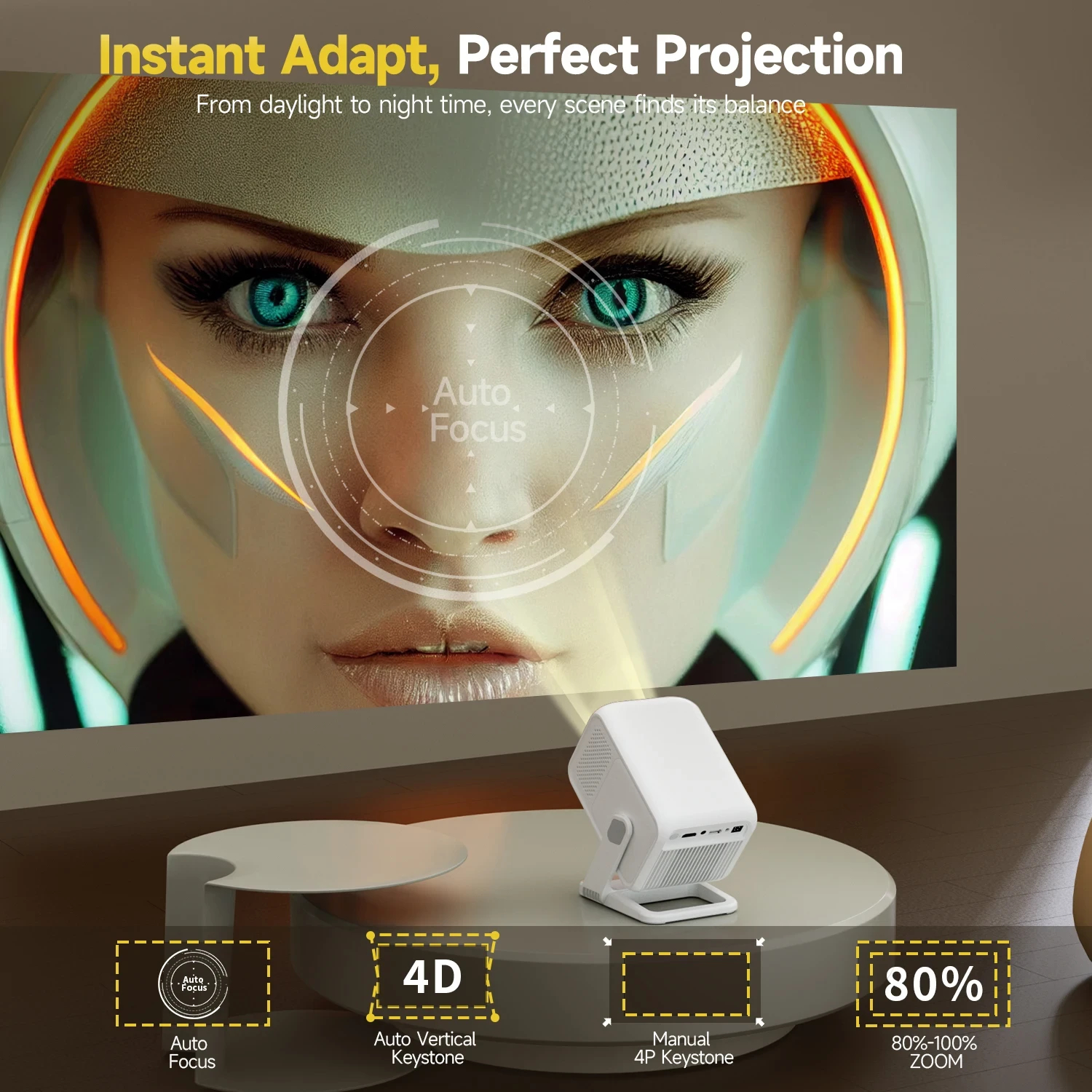 MagCubic преносим мултимедиен проектор Portable Multimedia Projector HY310X - 4K, Android 11, Wi-Fi, Bluetooth 5.2