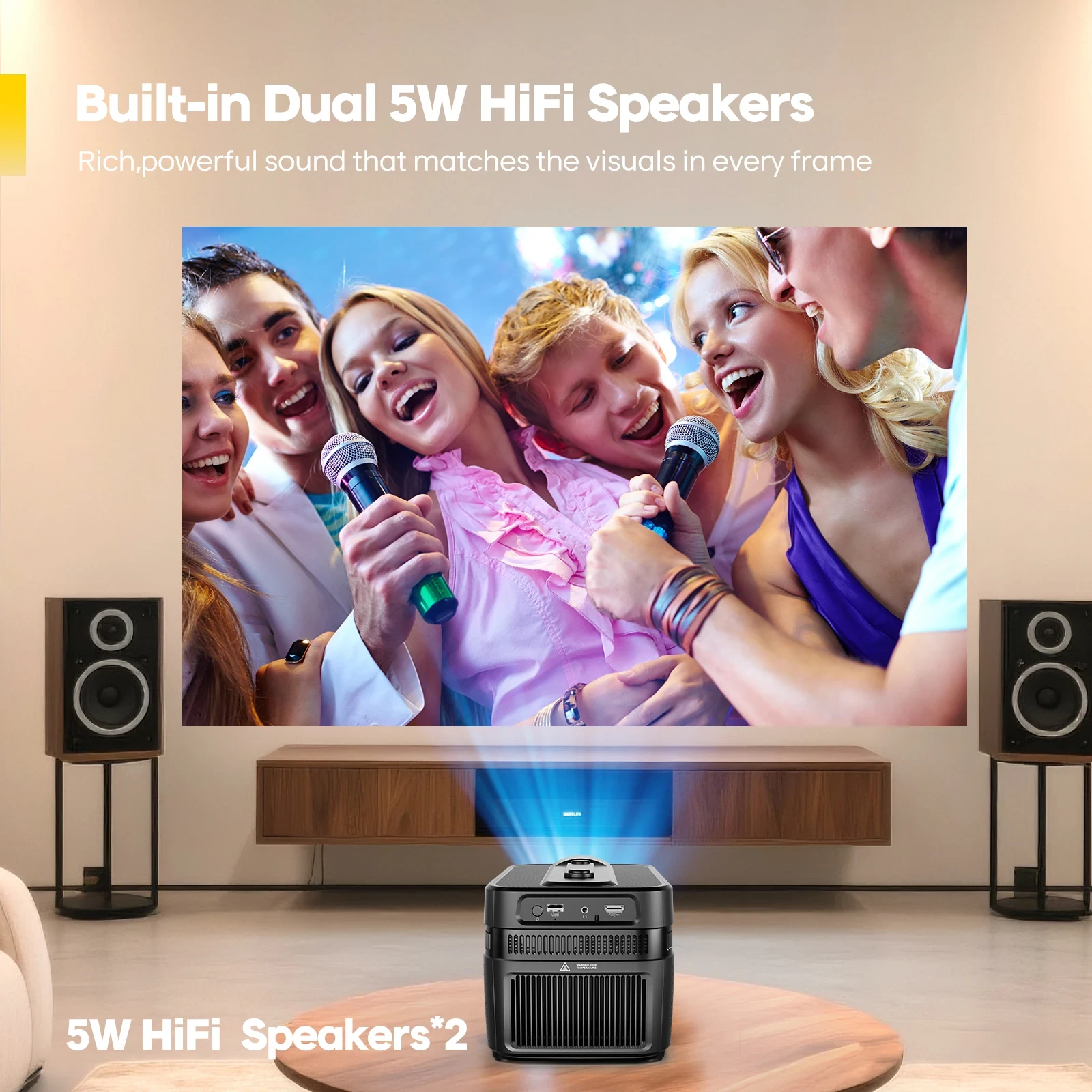 MagCubic преносим мултимедиен проектор Portable Multimedia Projector HY450C - 8K, Android 11, Wi-Fi 6, Bluetooth 5.4