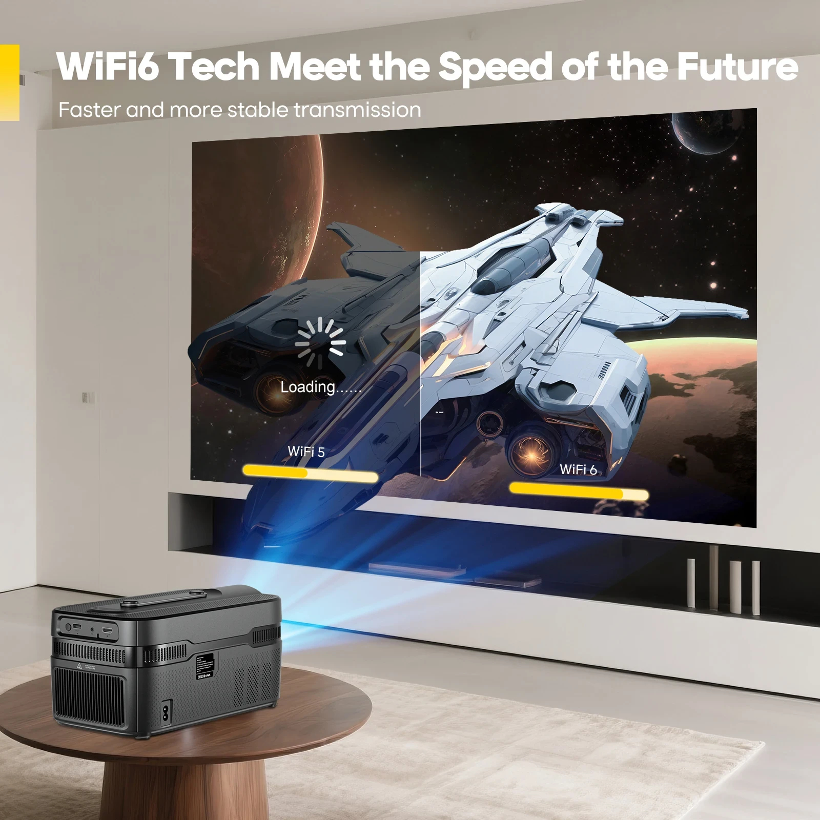 MagCubic преносим мултимедиен проектор Portable Multimedia Projector HY450C - 8K, Android 11, Wi-Fi 6, Bluetooth 5.4