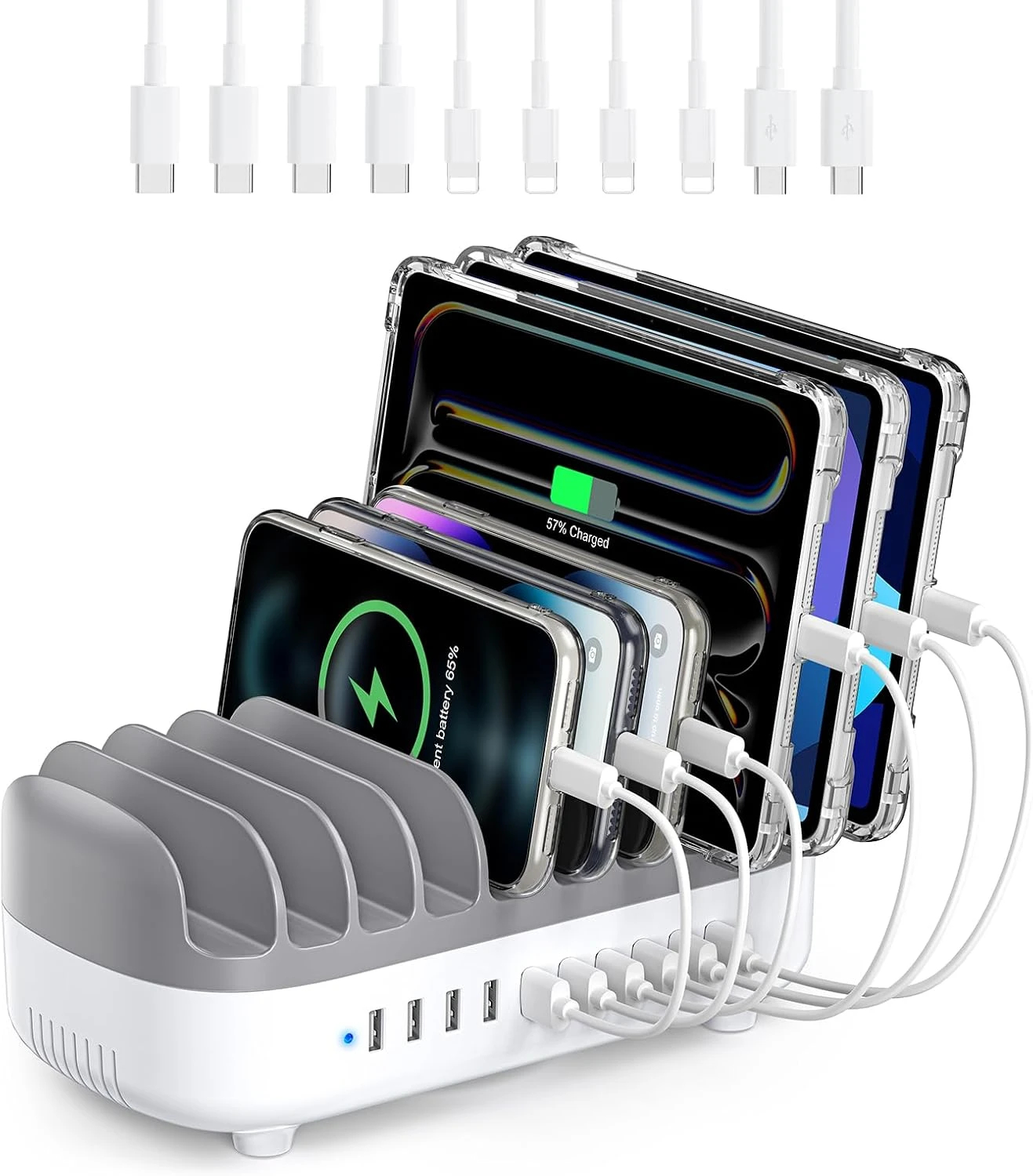 Orico зарядна станция за мобилни устройства Charger Station 220V - 10 x USB 120W white - DUK-10P-EU-WH