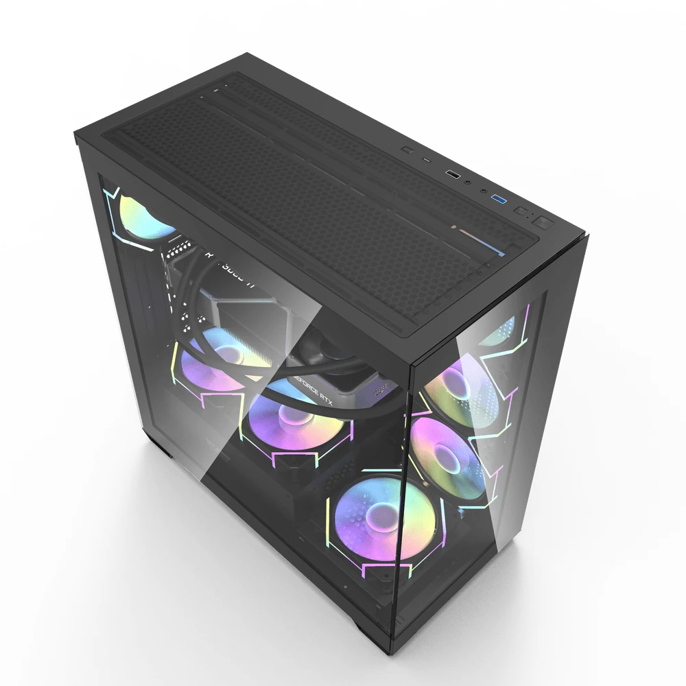 Darkflash кутия Case ATX - DS900 Black - 7 x 120 mm A-RGB fans included, USB-C