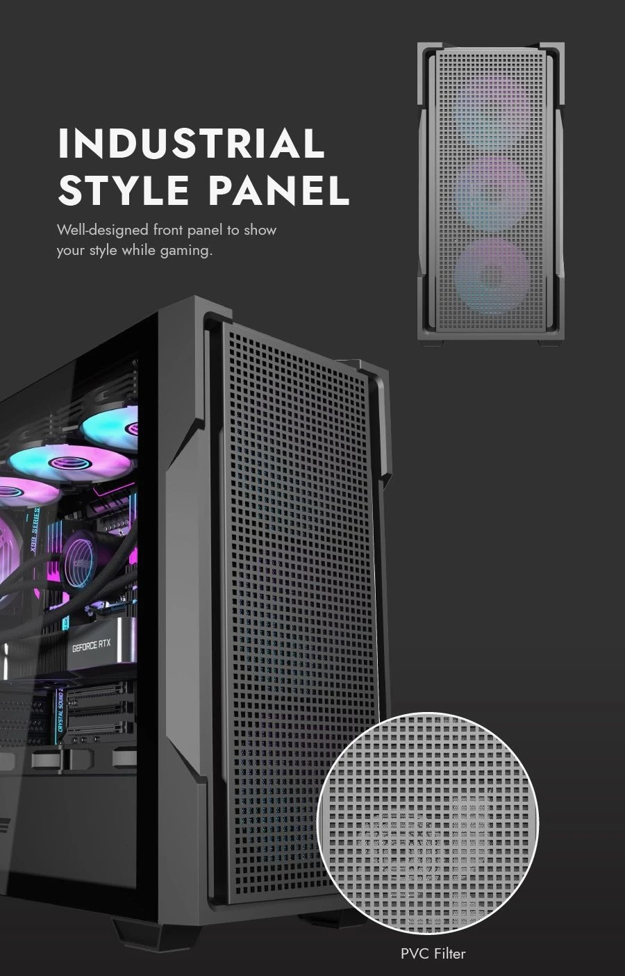 Darkflash кутия Case ATX - DS900 Mesh Black - 4 x 120 mm A-RGB fans included