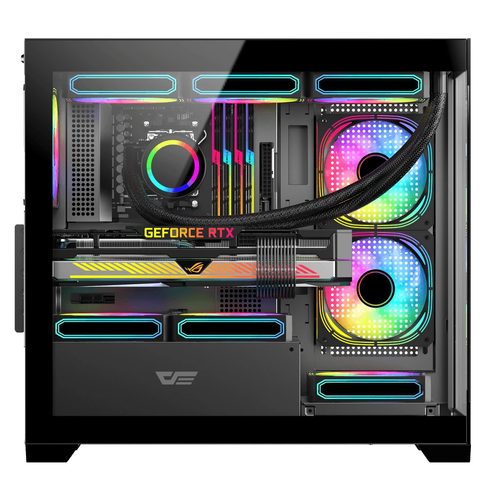 Darkflash кутия Case mATX - DS900M Black - 6 x 120 mm Infinity Mirror A-RGB