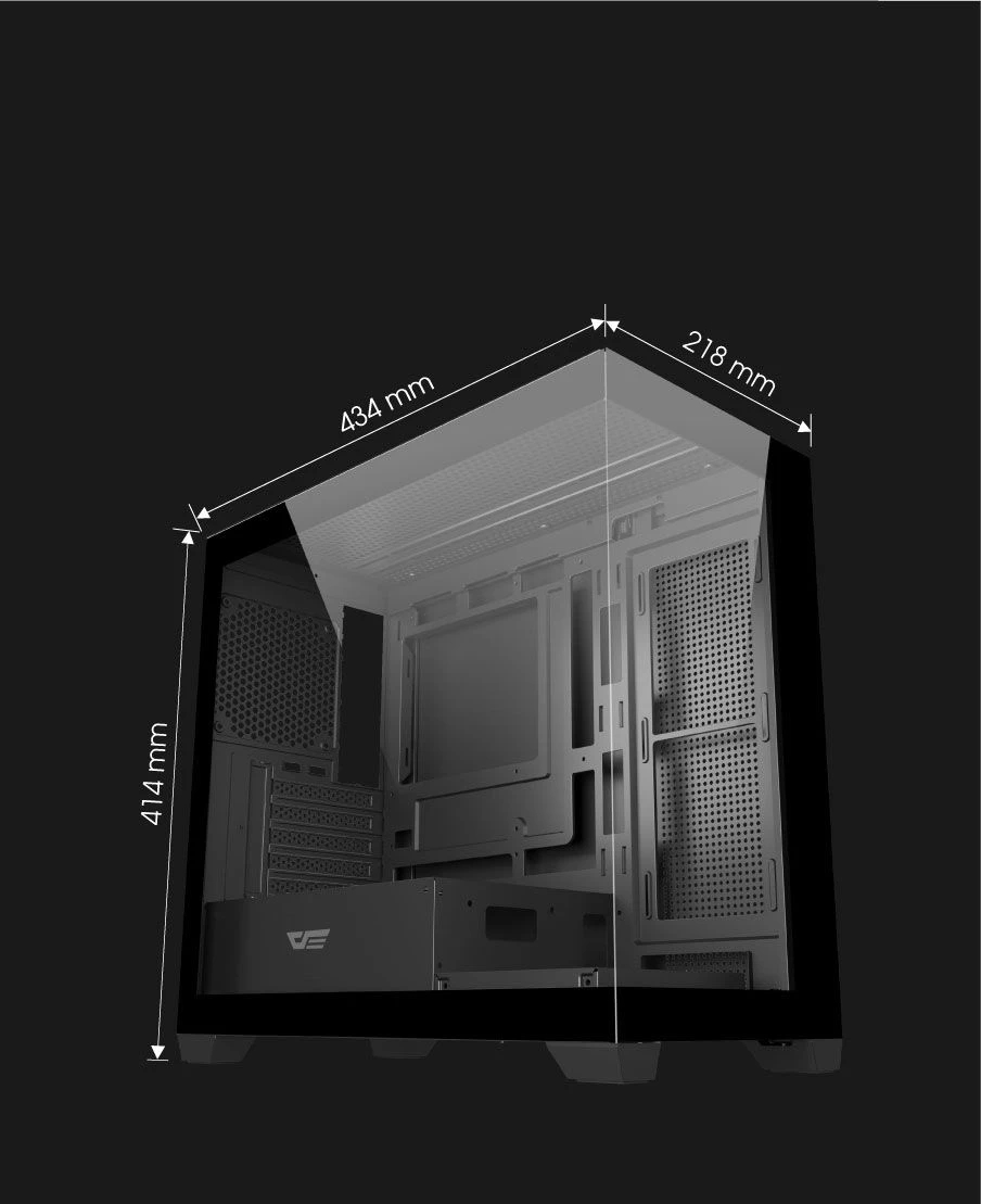 Darkflash кутия Case mATX - DS900M Black - 6 x 120 mm Infinity Mirror A-RGB