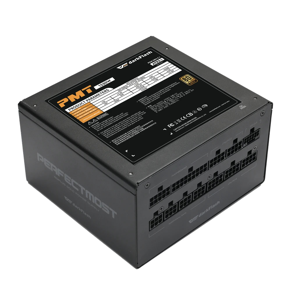 Darkflash захранване PSU ATX 3.1 1250W Gold, Full Modular, PCIe 5.1 - PMT1250 A3