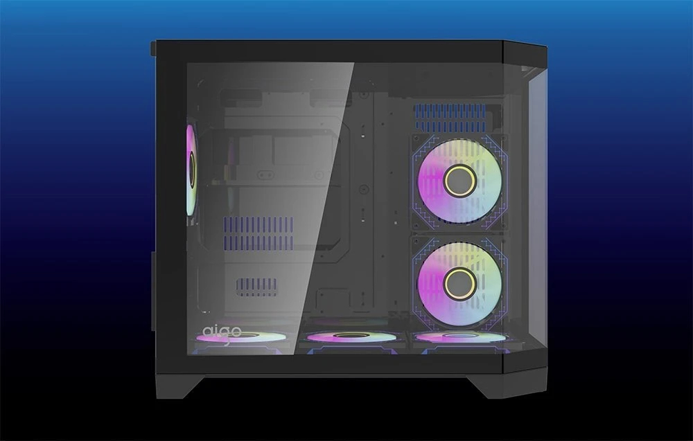 Aigo кутия Case mATX - FT418 Black - 6 x 120 mm A-RGB fans included