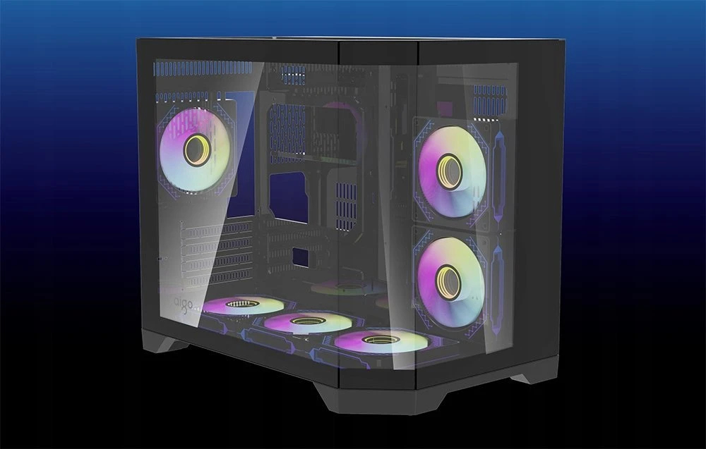 Aigo кутия Case mATX - FT418 Black - 6 x 120 mm A-RGB fans included