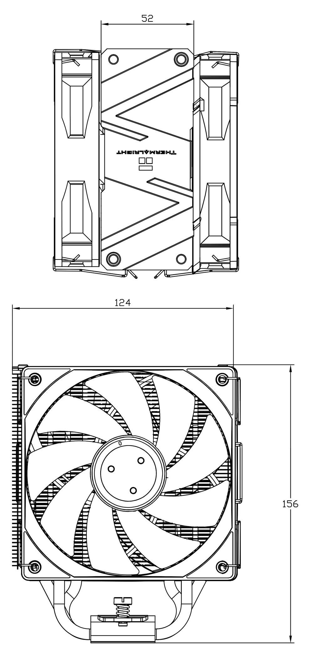 Thermalright охладител CPU Cooler Burst Assassin 120 EVO Dark - LGA1851/LGA1700/AM5