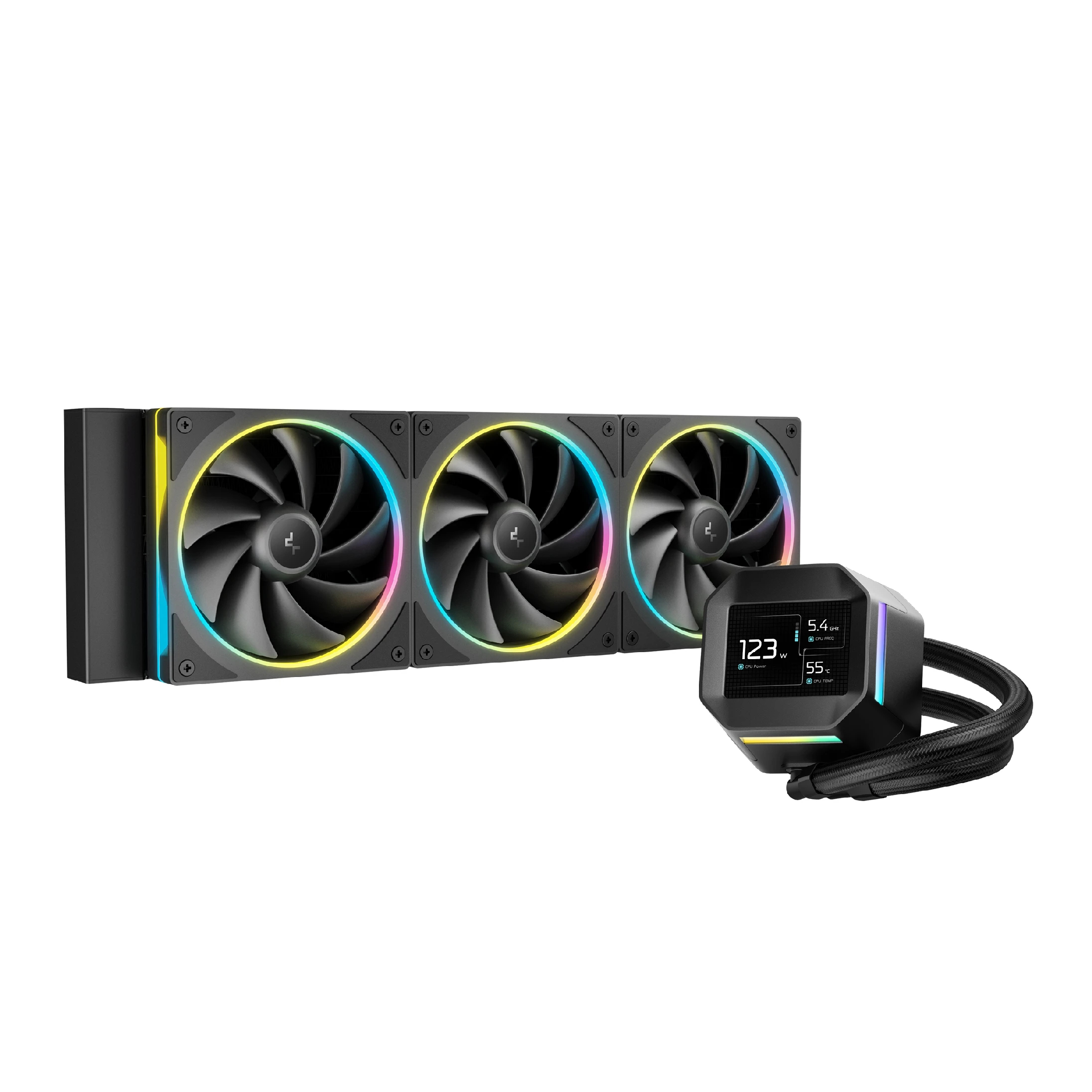 DeepCool водно охлаждане Water Cooling LM360 - 2.4 inch IPS Display, Addressable RGB