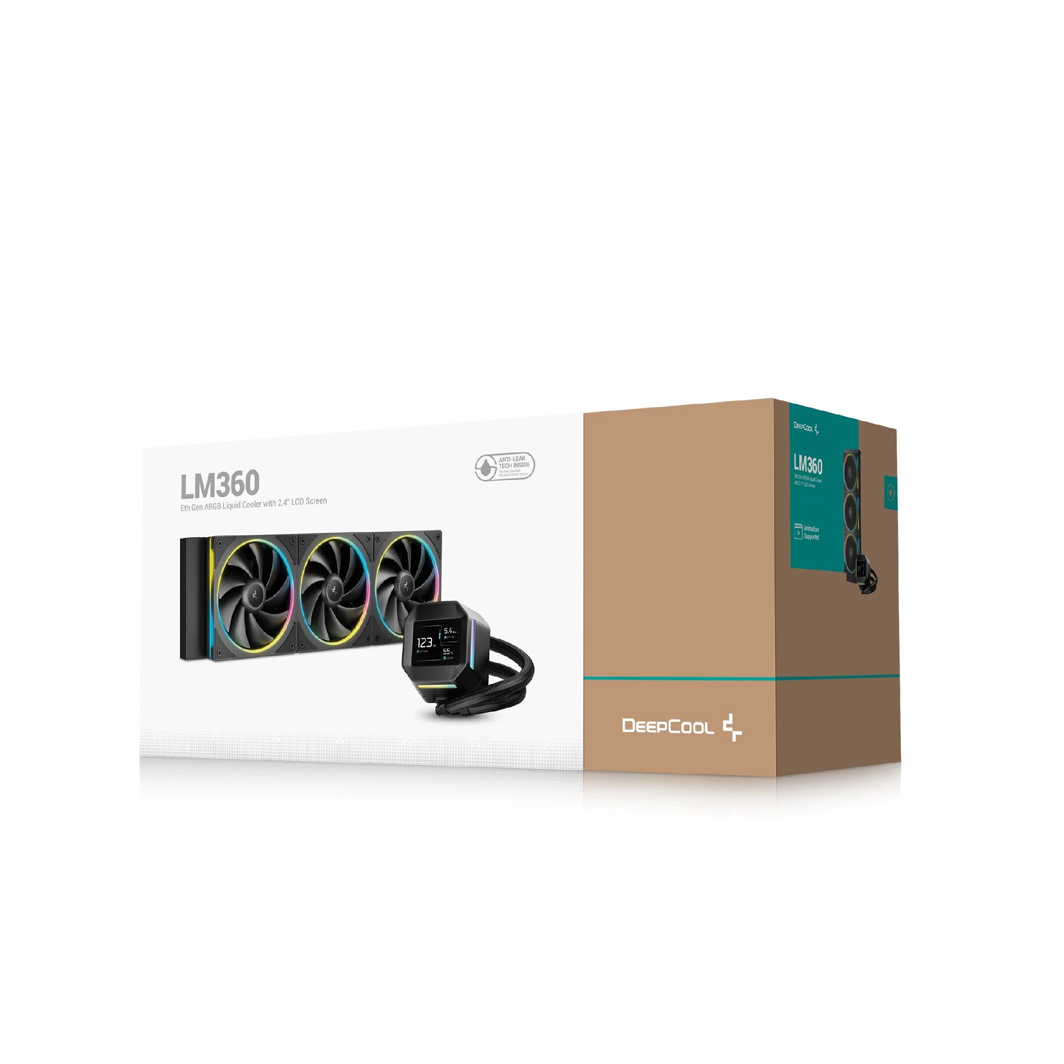 DeepCool водно охлаждане Water Cooling LM360 - 2.4 inch IPS Display, Addressable RGB