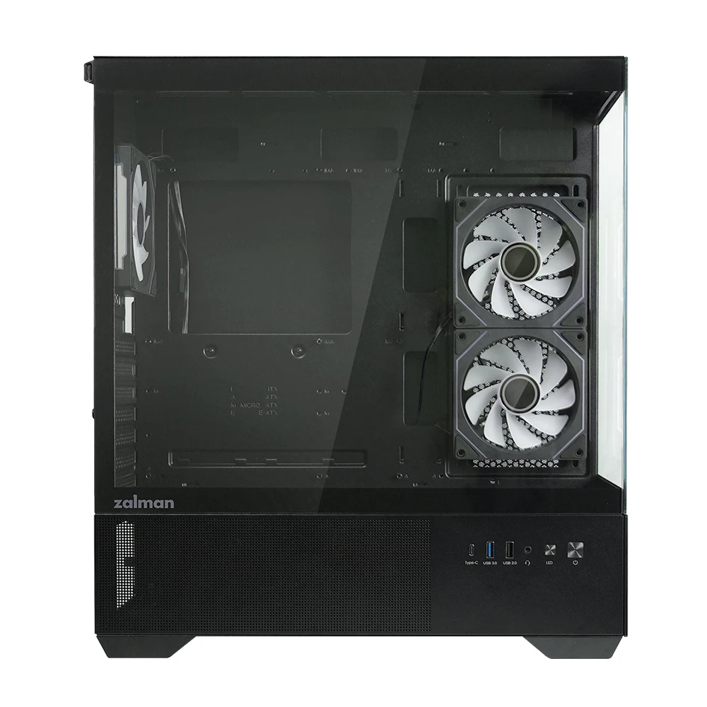 Zalman кутия Case ATX - Chronix BLACK - 3 x 120 mm A-RGB, USB-C, Tempered Glass