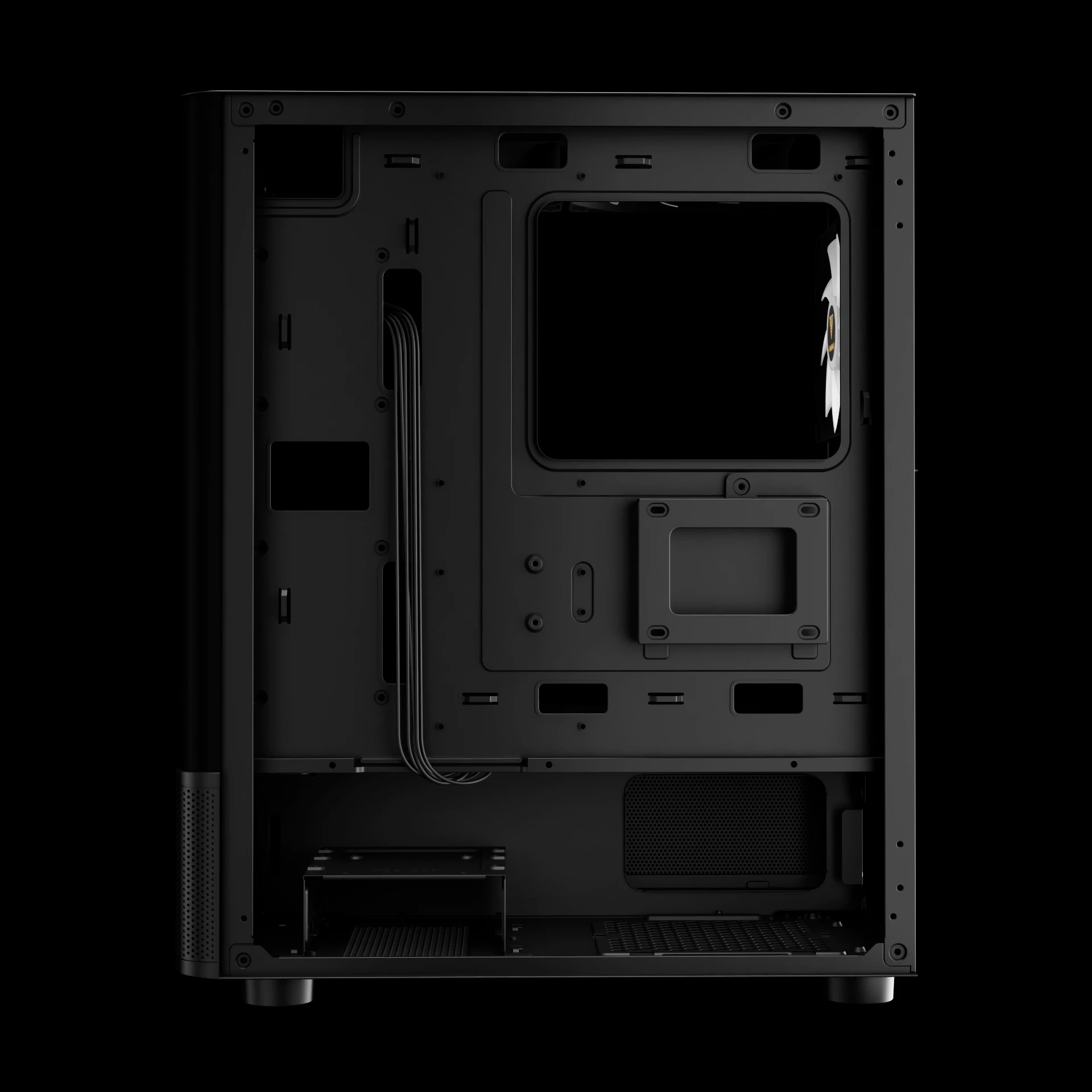 Gamdias кутия Case ATX - ATLAS E2 - 3 x 120 mm A-RGB, Digital Display, Curved Glass