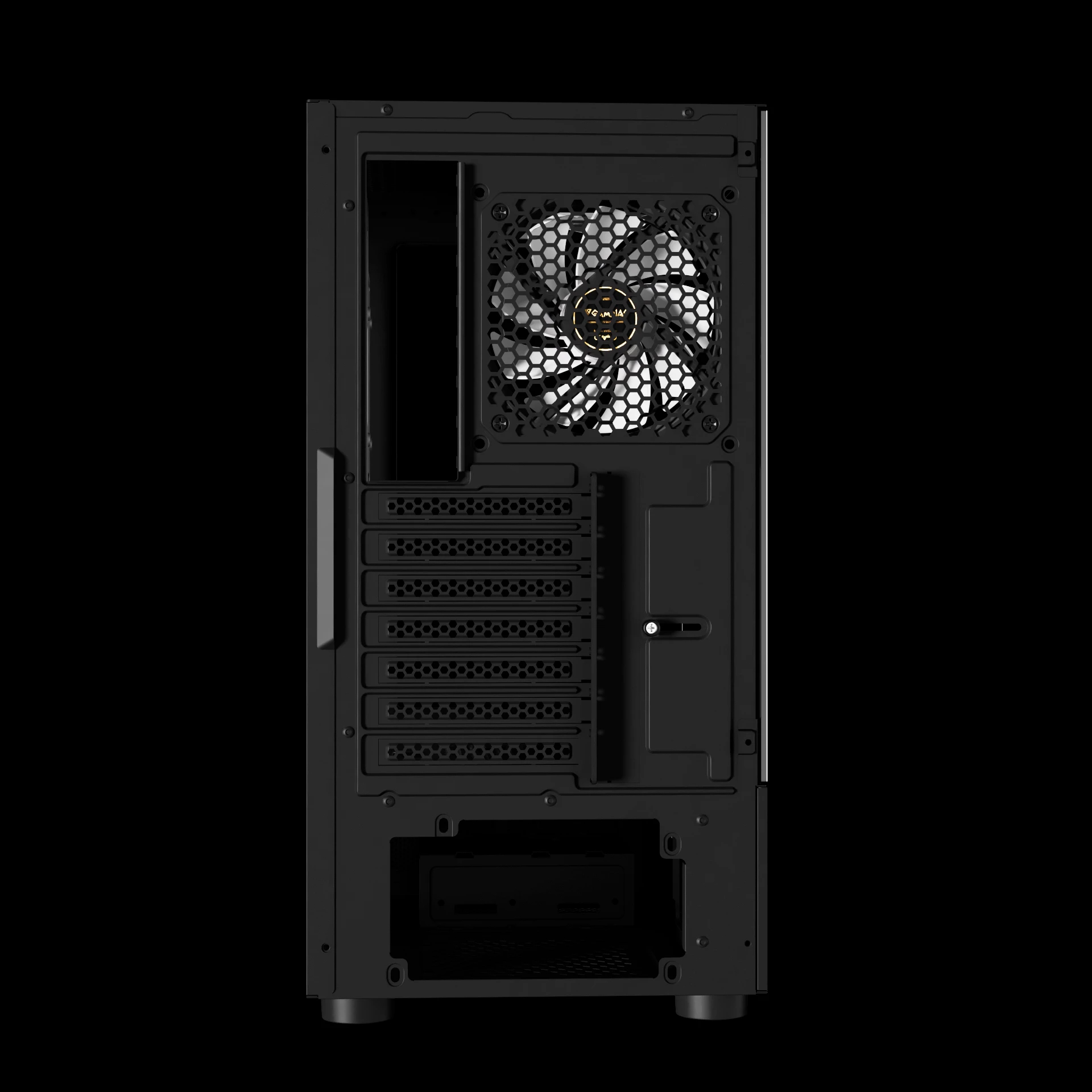 Gamdias кутия Case ATX - ATLAS E2 - 3 x 120 mm A-RGB, Digital Display, Curved Glass