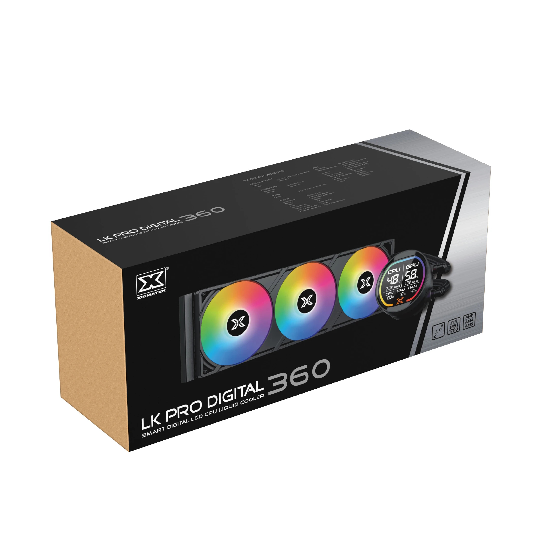 Xigmatek водно охлаждане Water Cooling LK Pro 360 Digital - 2.7 inch Digital LCD Display