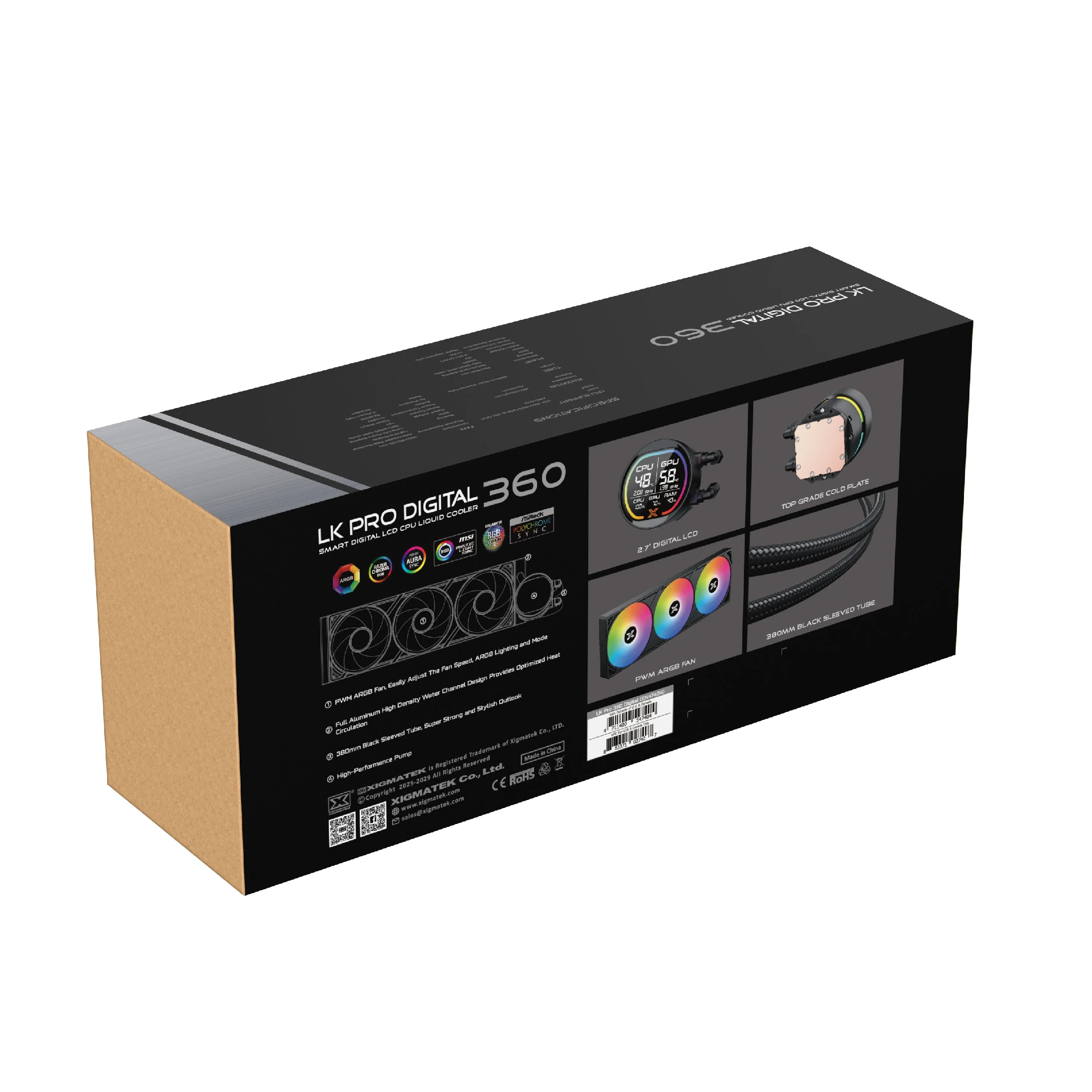 Xigmatek водно охлаждане Water Cooling LK Pro 360 Digital - 2.7 inch Digital LCD Display