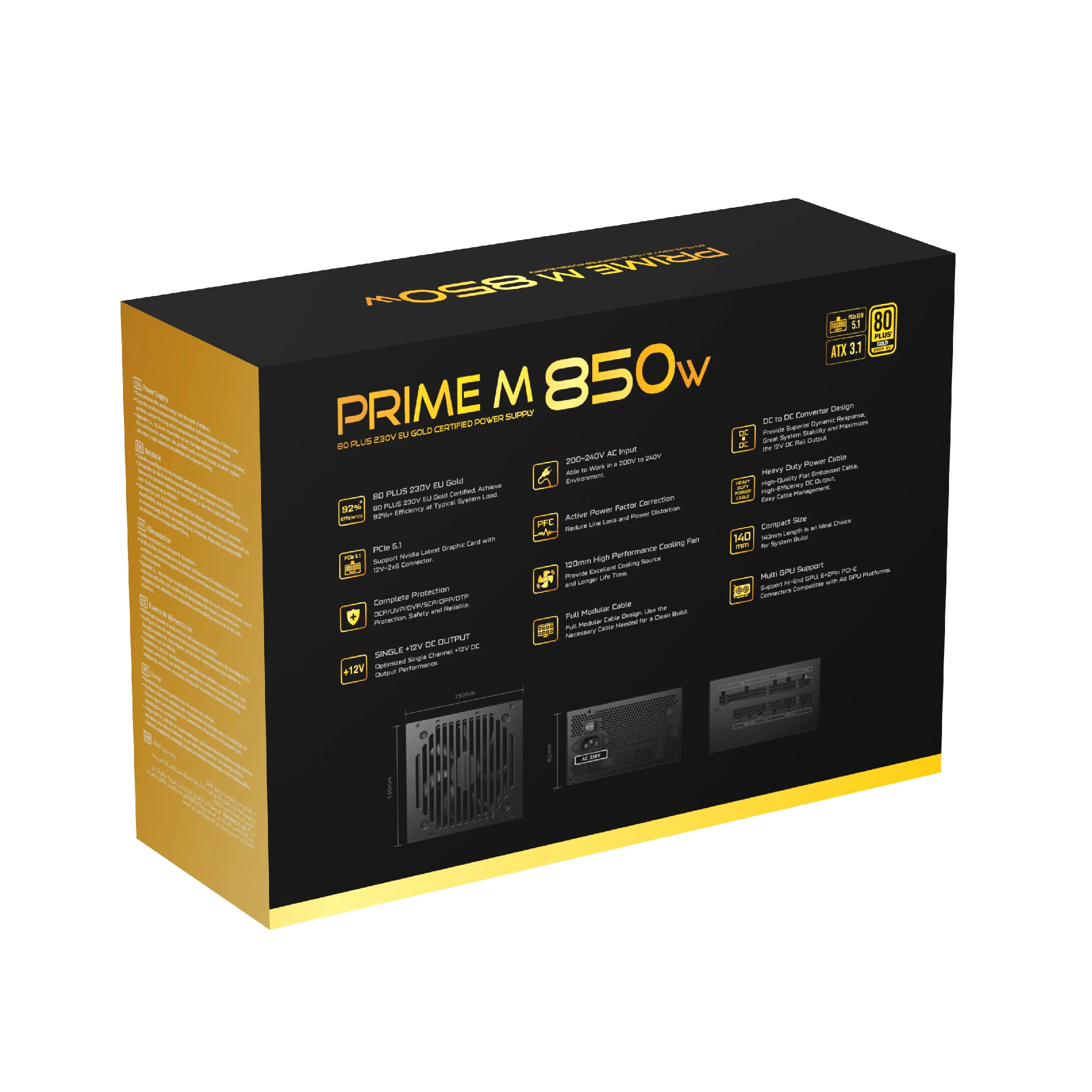 Xigmatek захранване PSU ATX 3.1 850W Gold, Full Modular - Prime M 850W Gold