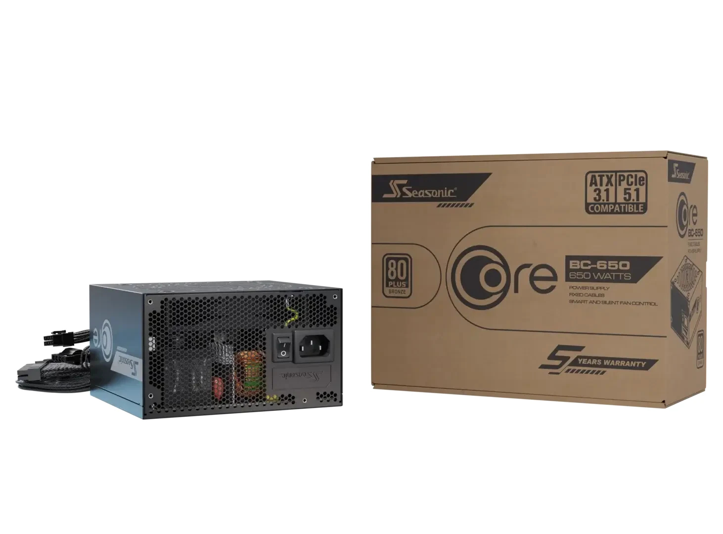 Seasonic захранване PSU ATX 650W Bronze - CORE BC-650 - SRP-CBC651-A5A51JF - ATX 3.1 Compatible