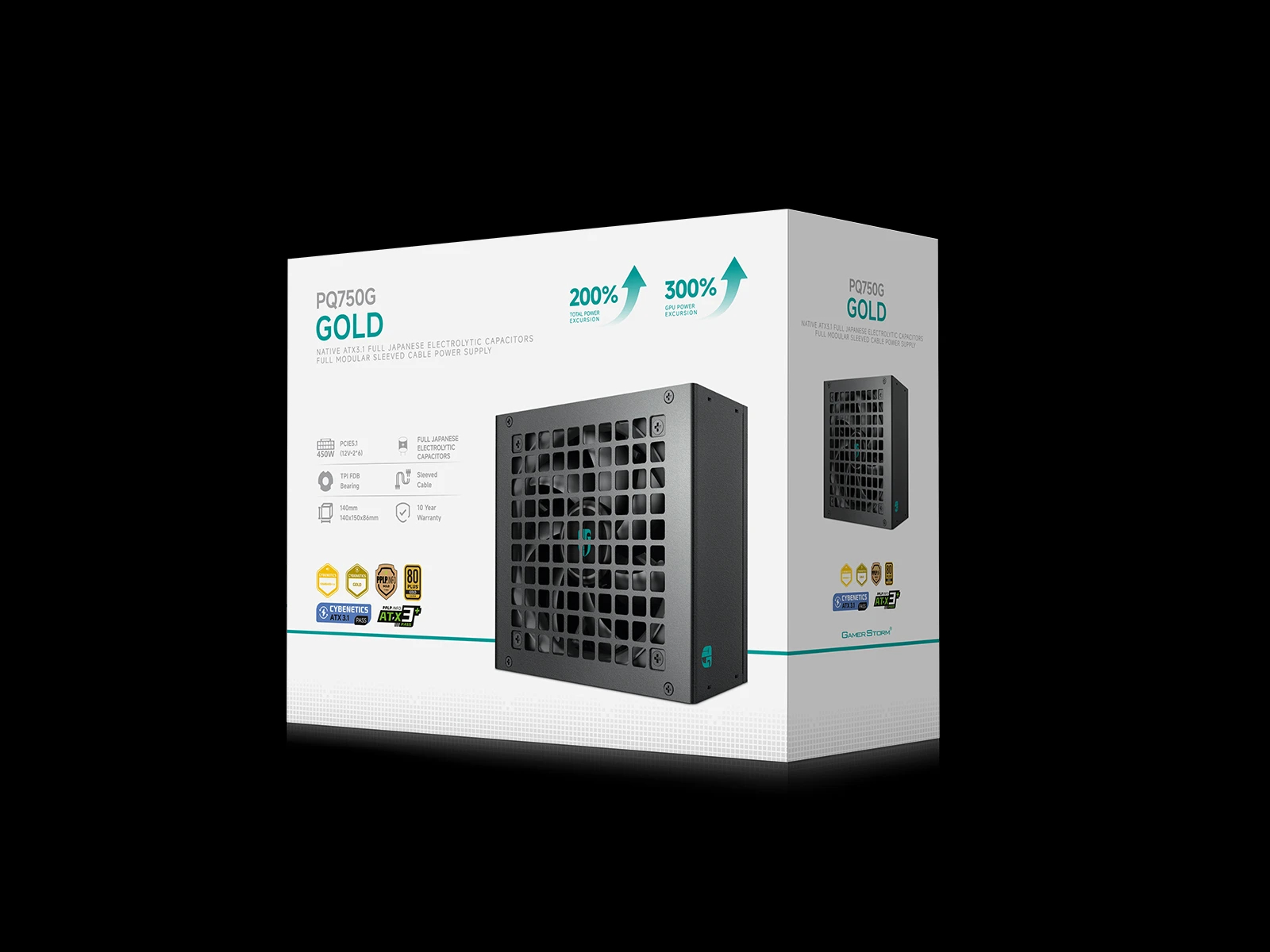 DeepCool захранване PSU ATX 3.1 750W Gold, Full Modular - PQ750G