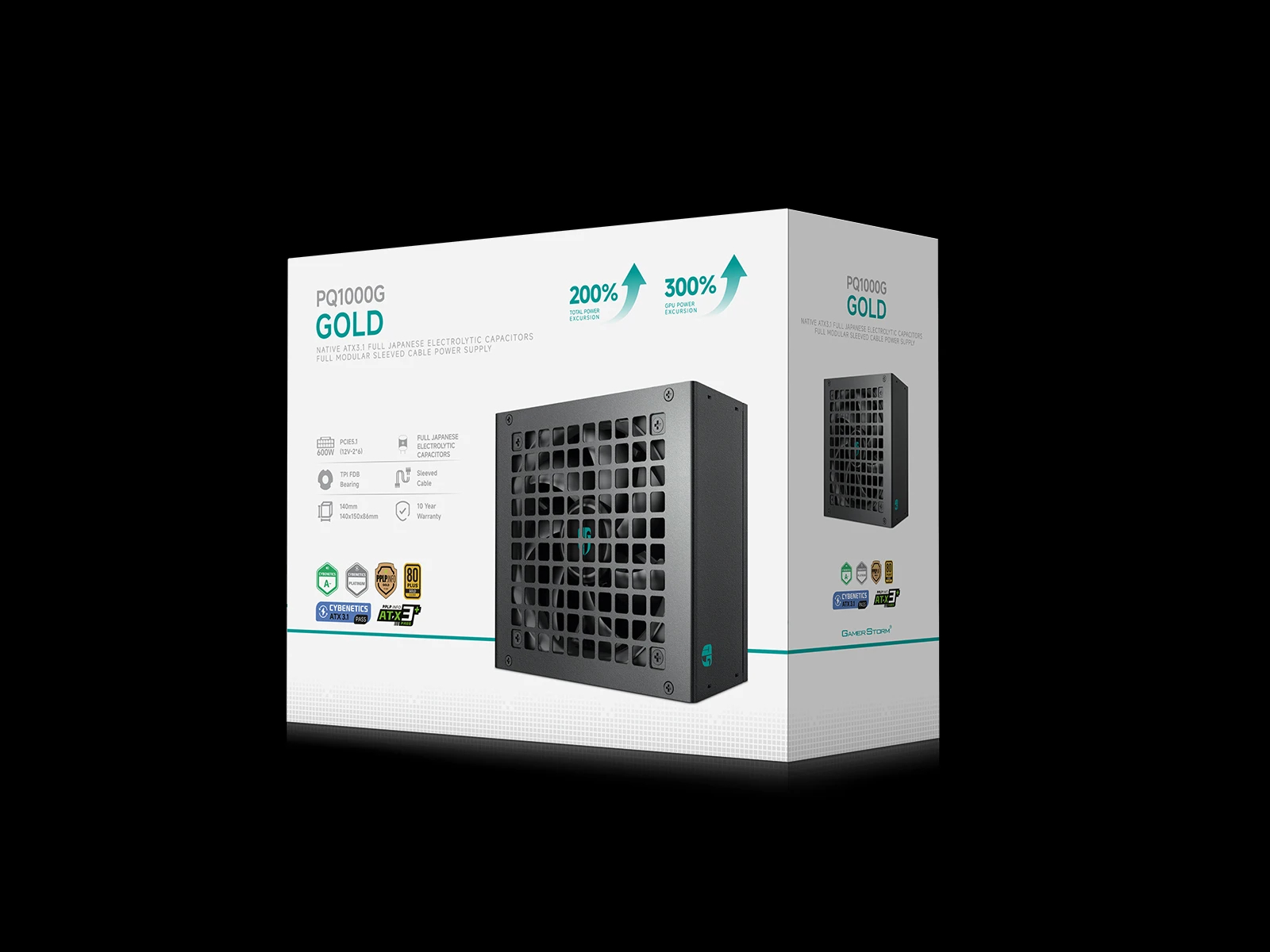 DeepCool захранване PSU ATX 3.1 1000W Gold, Full Modular - PQ1000G