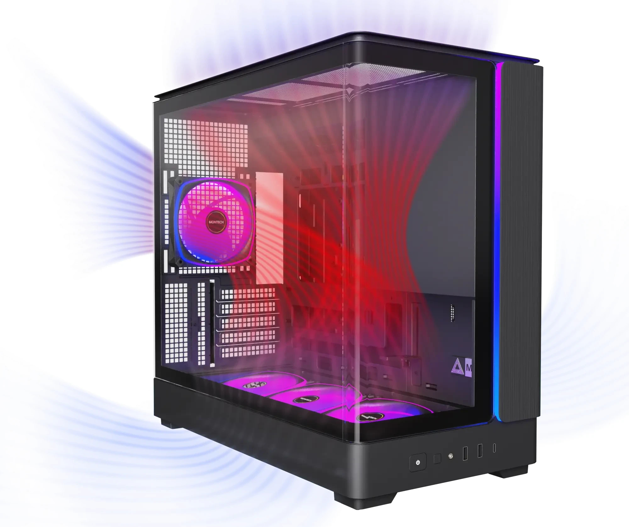 Montech кутия Case mATX - KING 15 PRO (W) - 4 x 120 mm A-RGB, USB-C