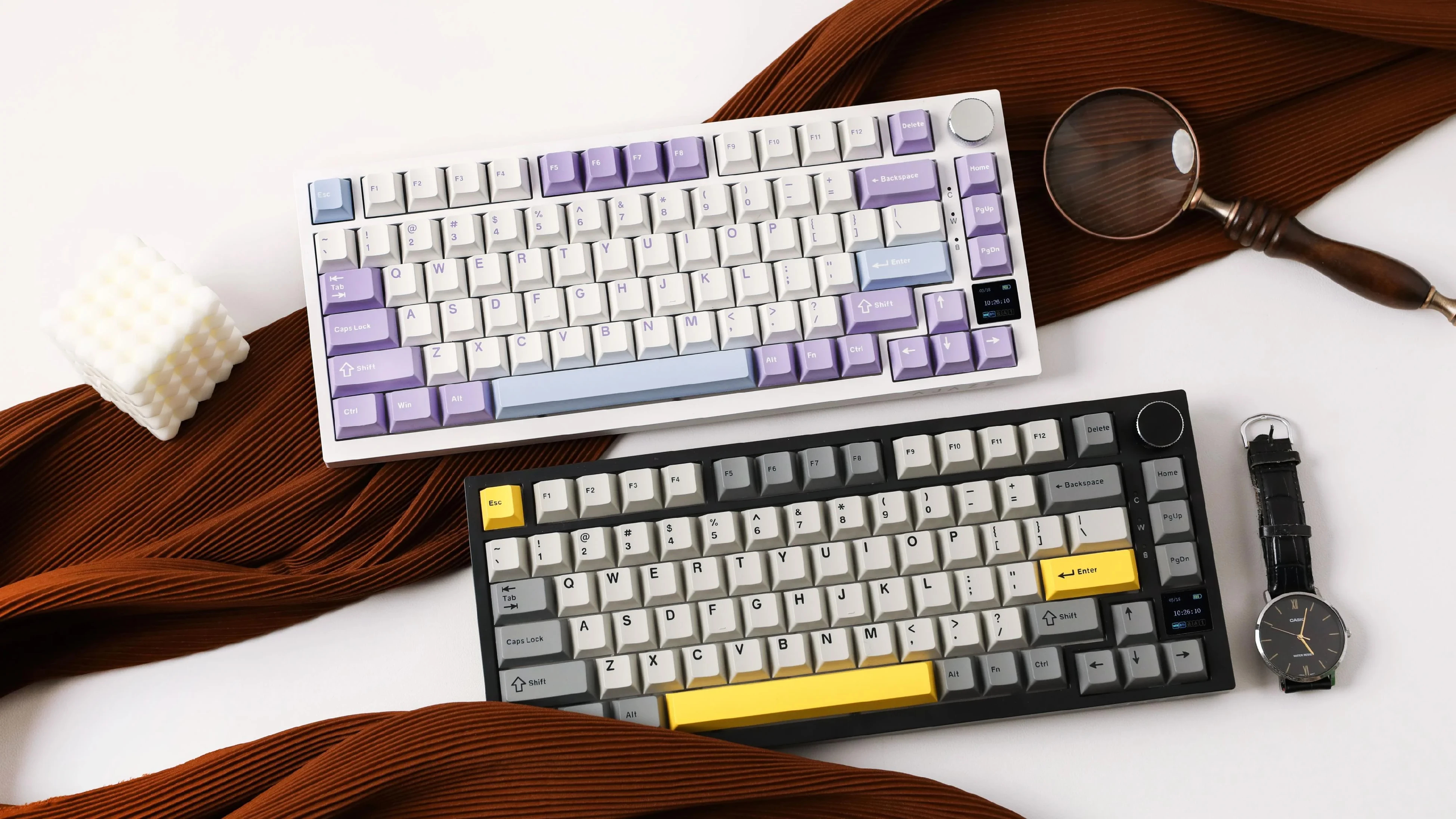 Ajazz геймърска механична клавиатура Wireless Gaming Mechanical Keyboard AK820 PRO - Flying Fish [Linear] (English US), Black, Gray