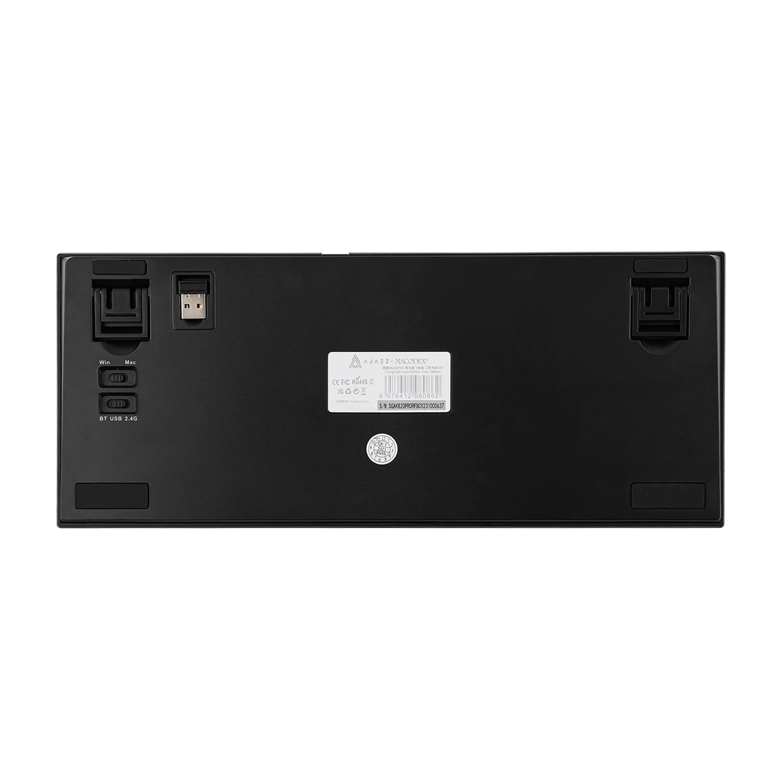 Ajazz геймърска механична клавиатура Wireless Gaming Mechanical Keyboard AK820 PRO - Flying Fish [Linear] (English US), Black, Gray