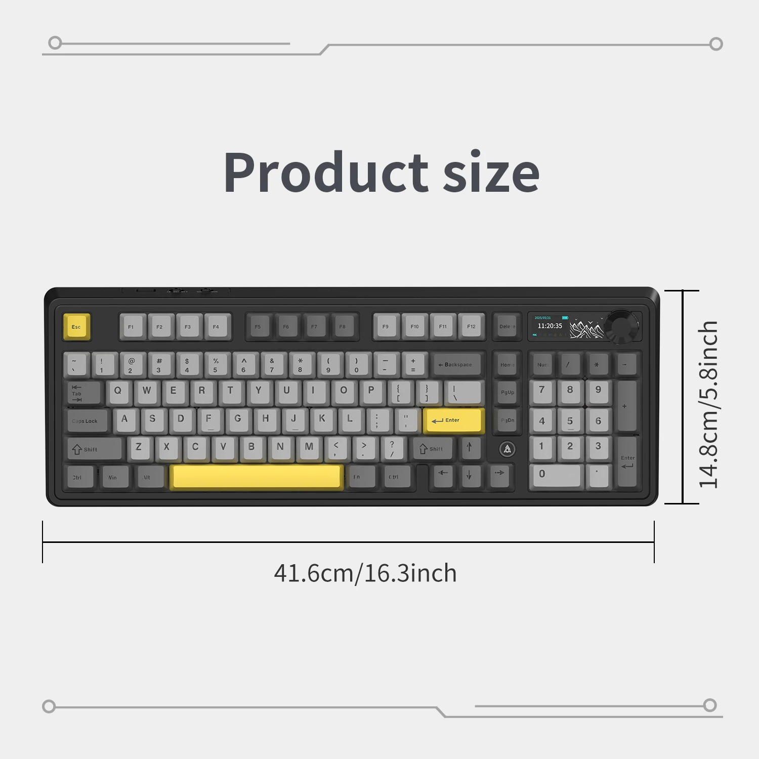 Ajazz геймърска механична клавиатура Wireless Gaming Mechanical Keyboard AK980 V2 - Gift Switch [Linear] (English US), Black, Gray