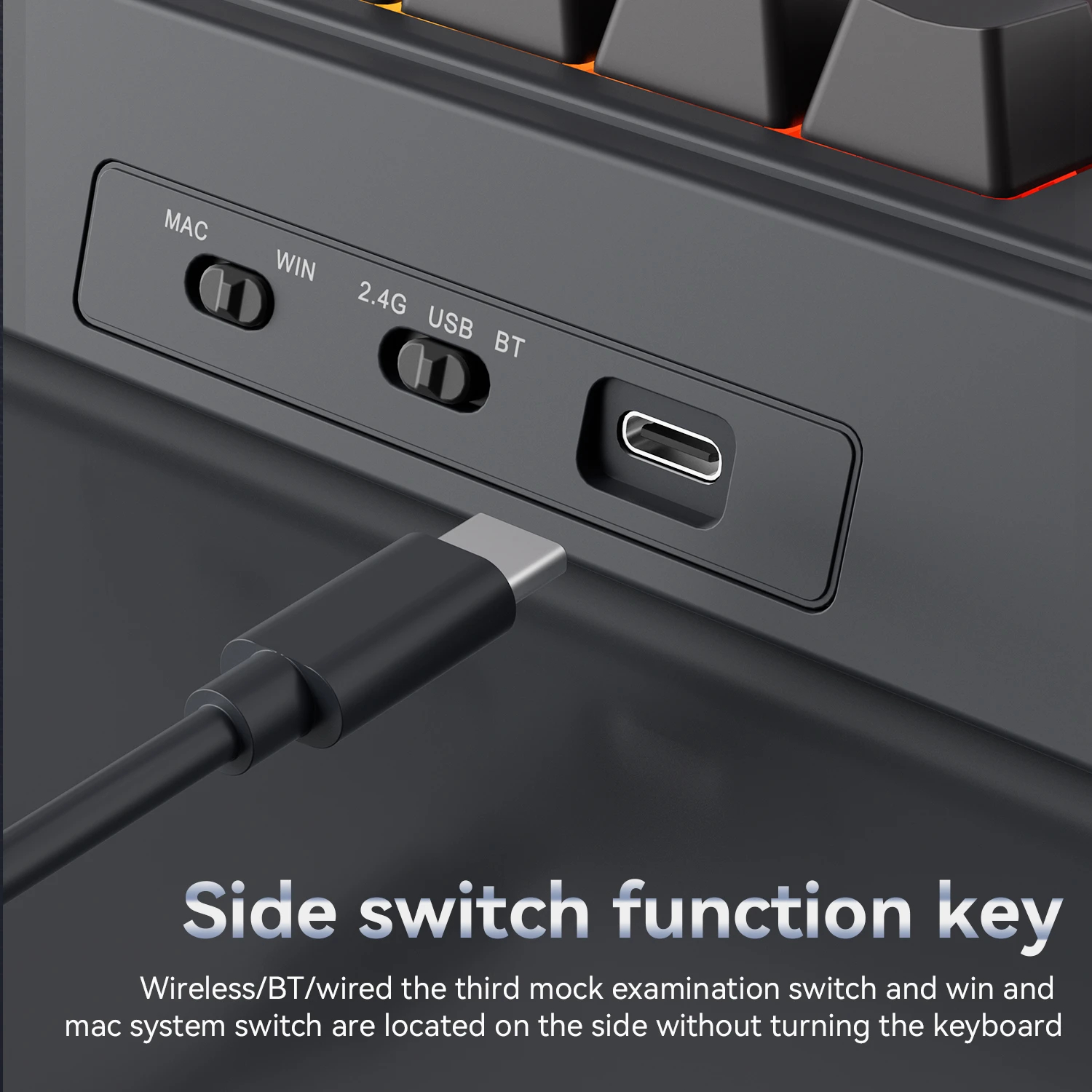 Ajazz геймърска механична клавиатура Wireless Gaming Mechanical Keyboard AK980 V2 - Gift Switch [Linear] (English US), Black, Gray