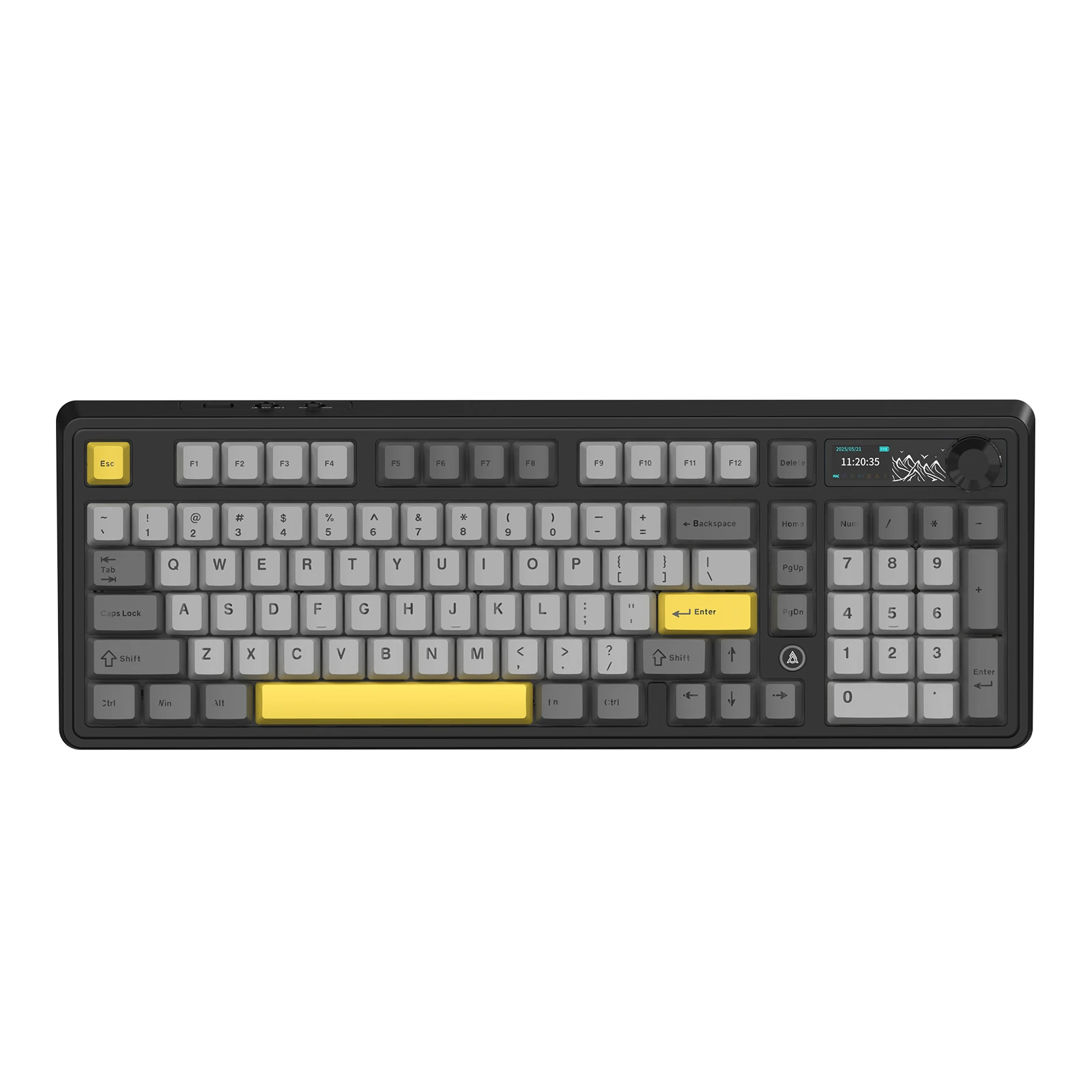 Ajazz геймърска механична клавиатура Wireless Gaming Mechanical Keyboard AK980 V2 - Gift Switch [Linear] (English US), Black, Gray