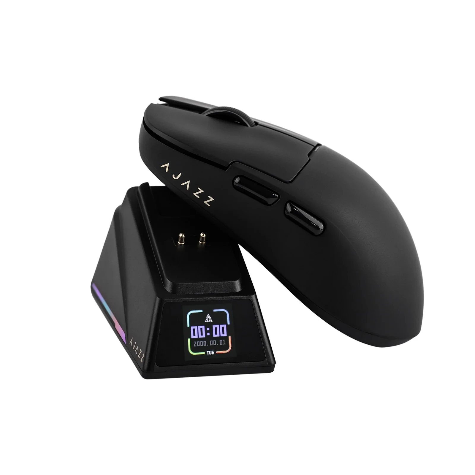 Ajazz професионална геймърска мишка AJ159 APEX - Wireless Gaming Mouse - 8K, Magnetic Charging Dock, Black