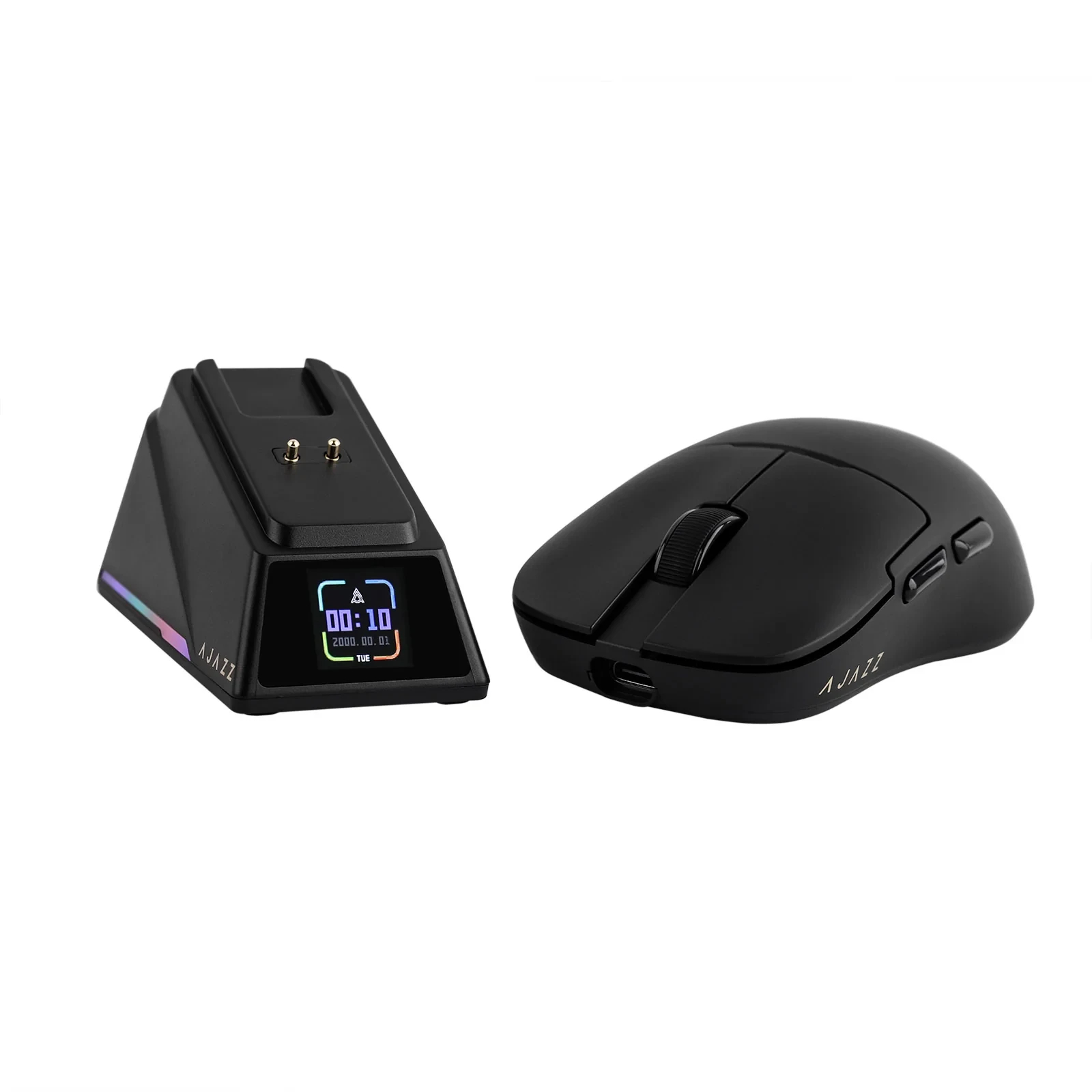 Ajazz професионална геймърска мишка AJ159 APEX - Wireless Gaming Mouse - 8K, Magnetic Charging Dock, Black