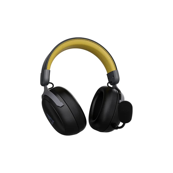 Ajazz безжични геймърски слушалки Wireless Gaming Headphones - AHM08 MAX Black, Gray, Yellow - Bluetooth , 2.4G