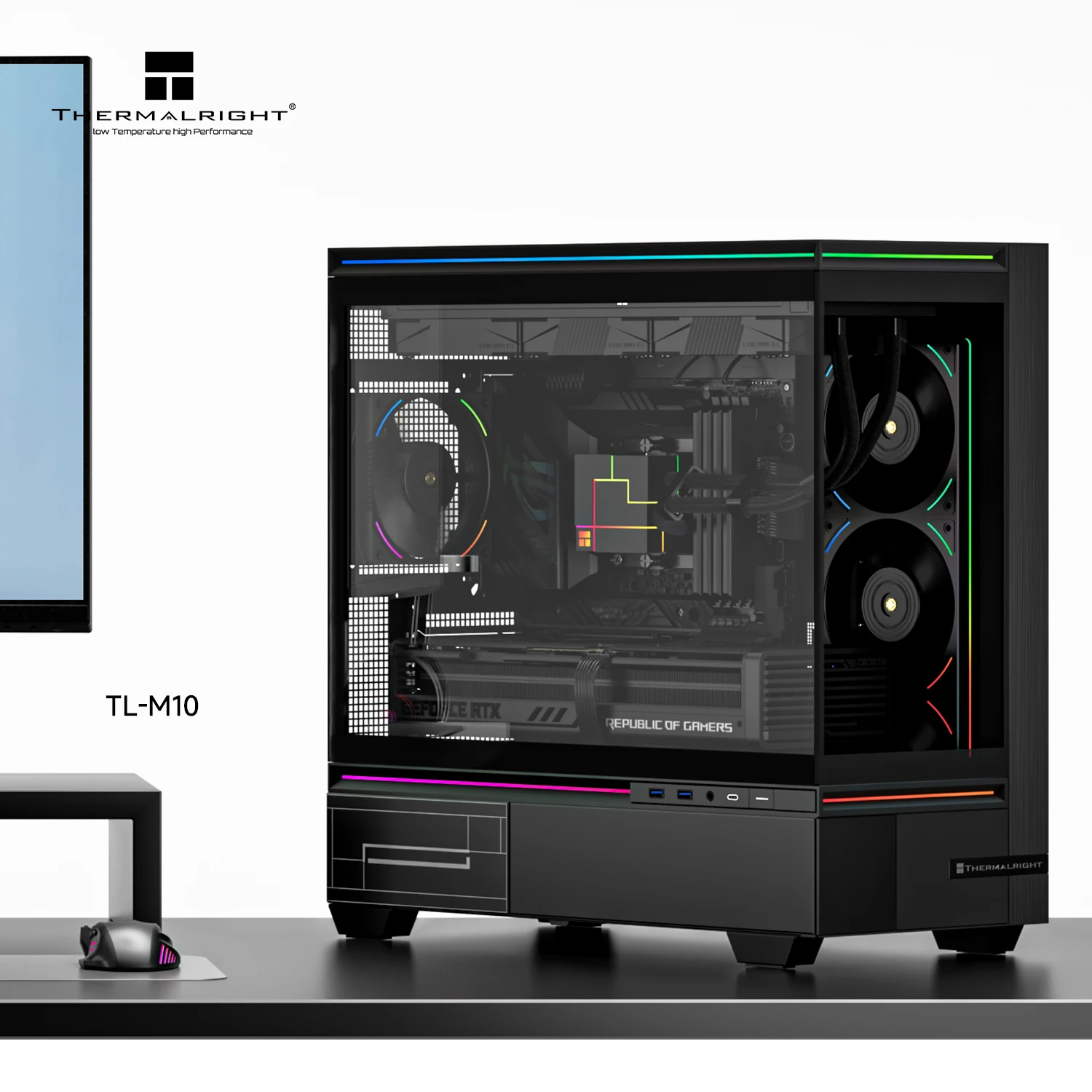 Thermalright кутия Case mATX - TL-M10 Black - 4 x 120 mm ARGB included, USB-C