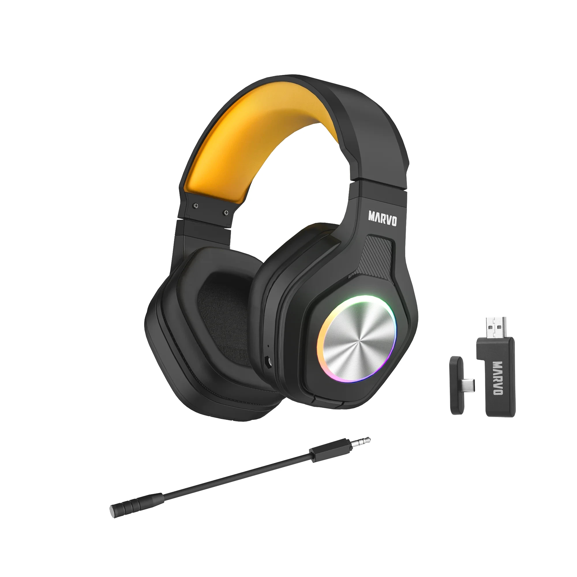 Marvo безжични геймърски слушалки Gaming Headphones Pulz 80W - Bluetooth, 2.4G - MARVO-HG9084W