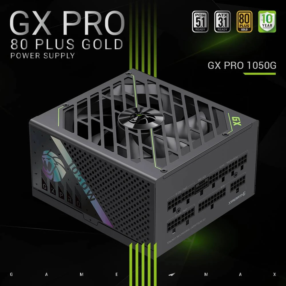 Gamemax захранване PSU ATX 3.1 1050W Gold, Full Modular - GX PRO 1050G