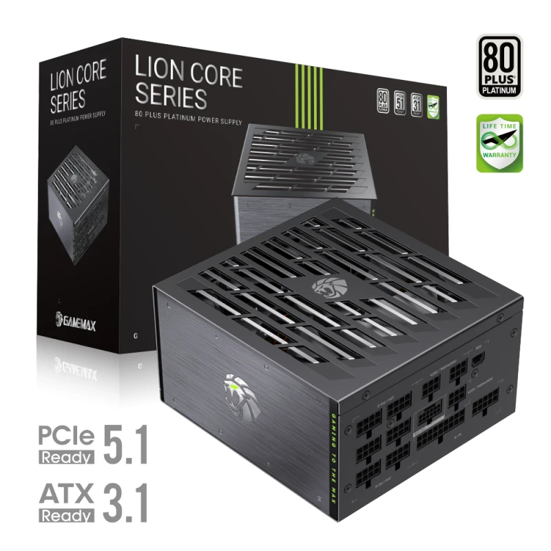 Gamemax захранване PSU ATX 3.1 1000W Platinum, Full Modular - LION CORE 1000P