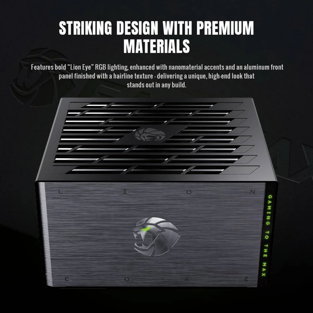 Gamemax захранване PSU ATX 3.1 1000W Platinum, Full Modular - LION CORE 1000P