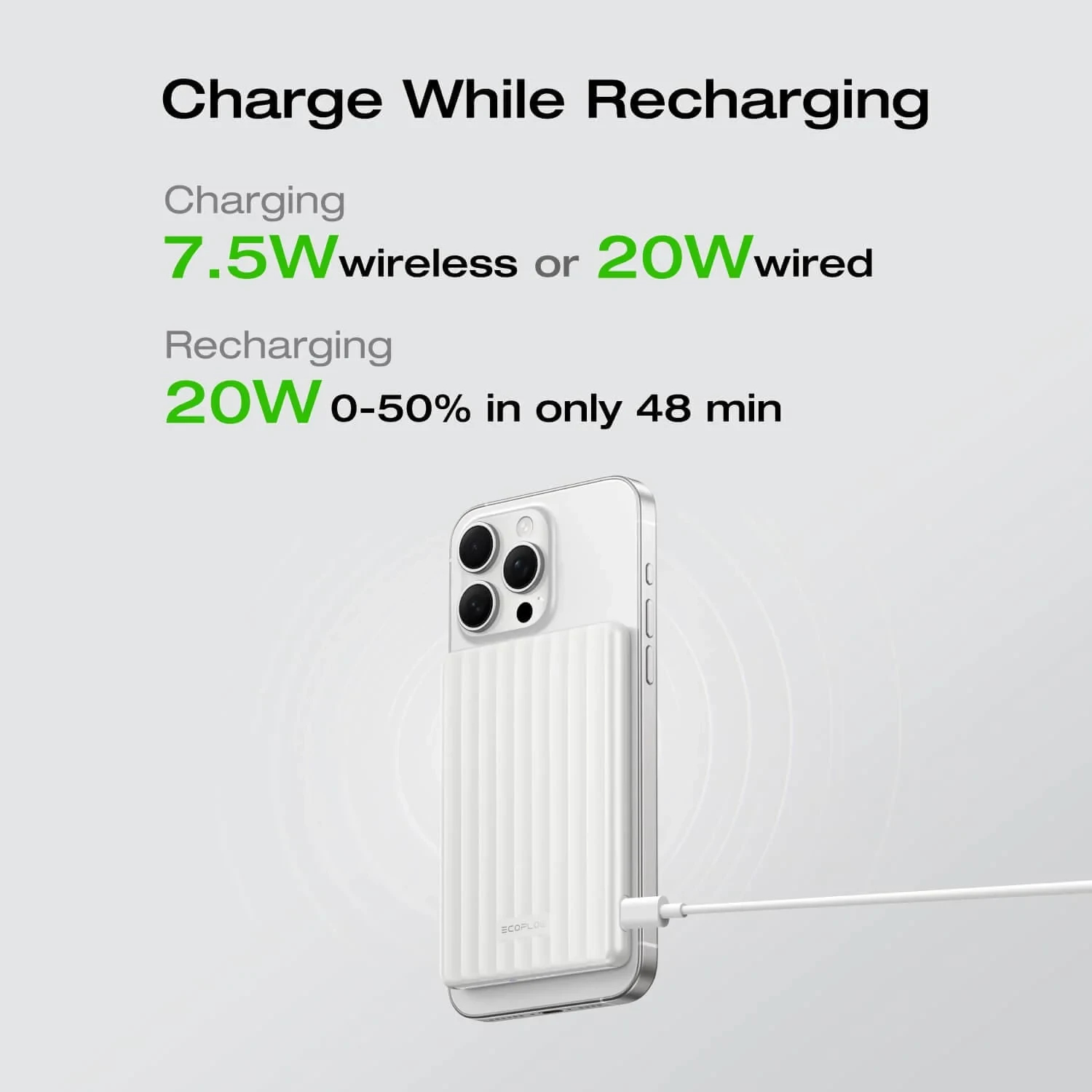 Ecoflow преносима батерия Power Bank - Rapid Mag 5K Qi1 Black - 5000mAh - EF-RAPIDQI1-5K-B-EU
