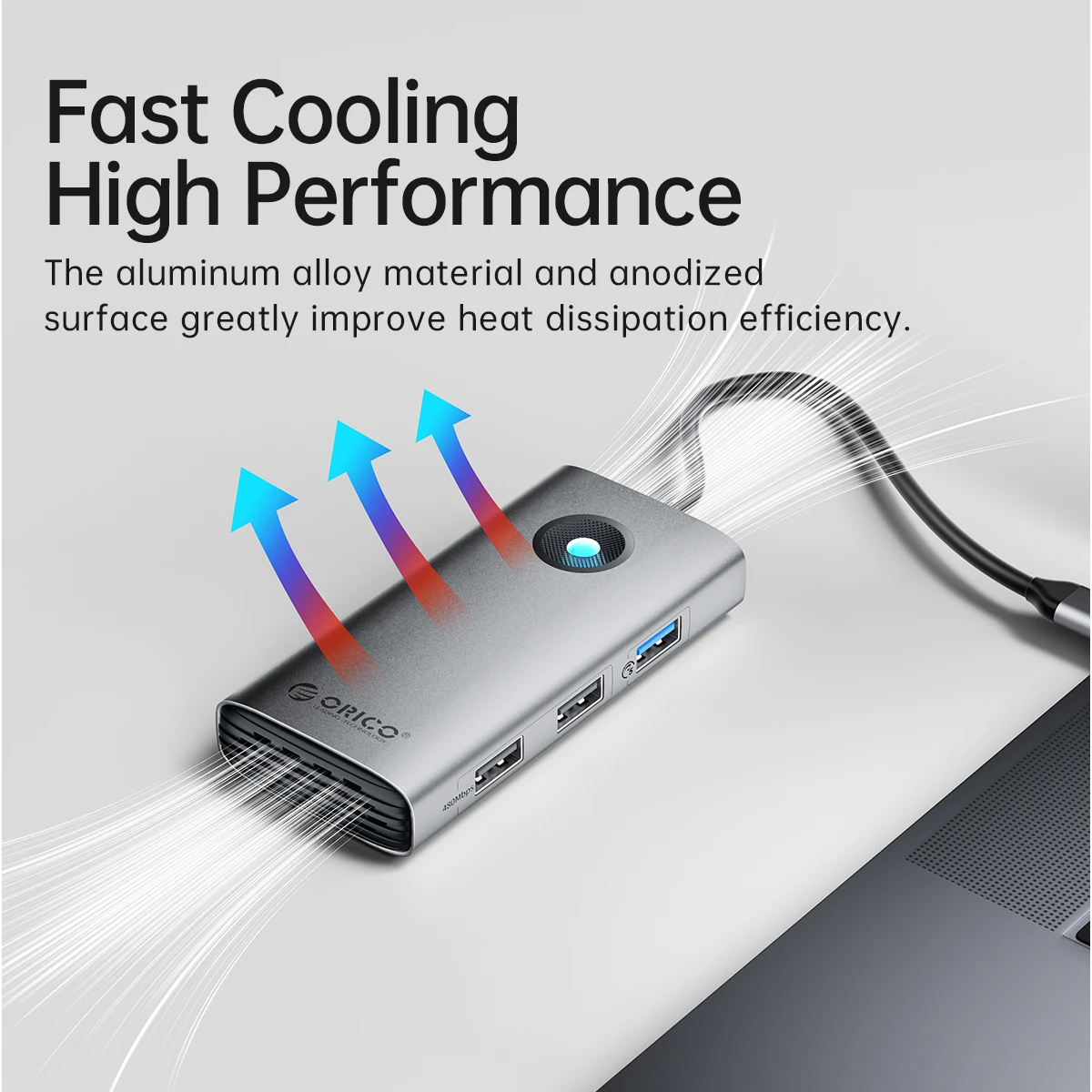 Orico докинг станция Docking Station Type-C - PW11-6P-GY-EP - HDMI x 1, USB-C x 1, USB3.0 x 3, USB-C PD100W x 1