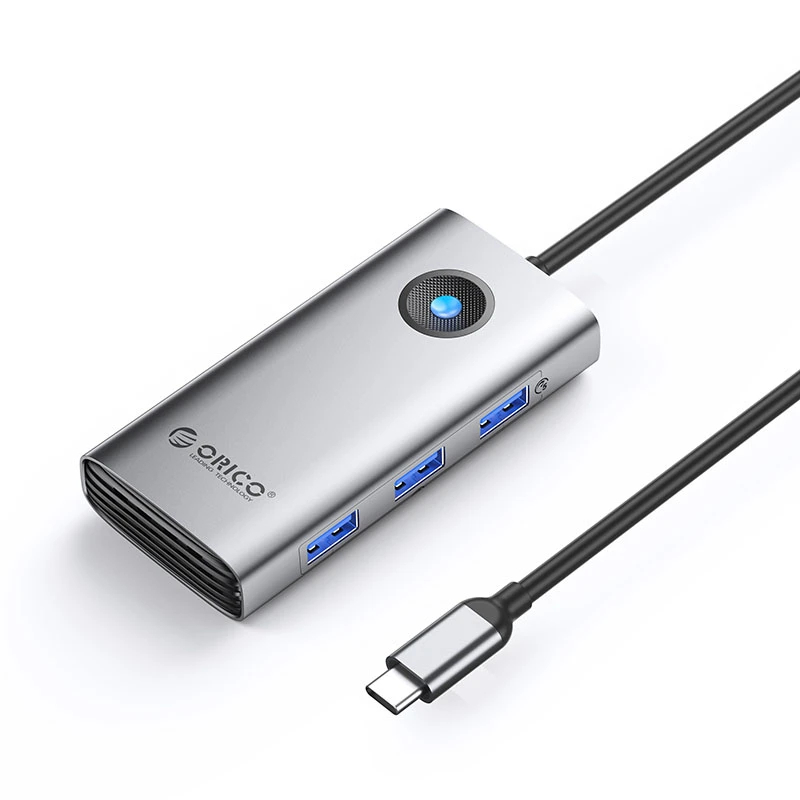 Orico докинг станция Docking Station Type-C - PW11-6P-GY-EP - HDMI x 1, USB-C x 1, USB3.0 x 3, USB-C PD100W x 1