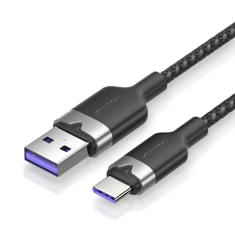 Vention Кабел USB 2.0 A Male to C Male 1.0M Black 6A Fast Charge - CTOBF