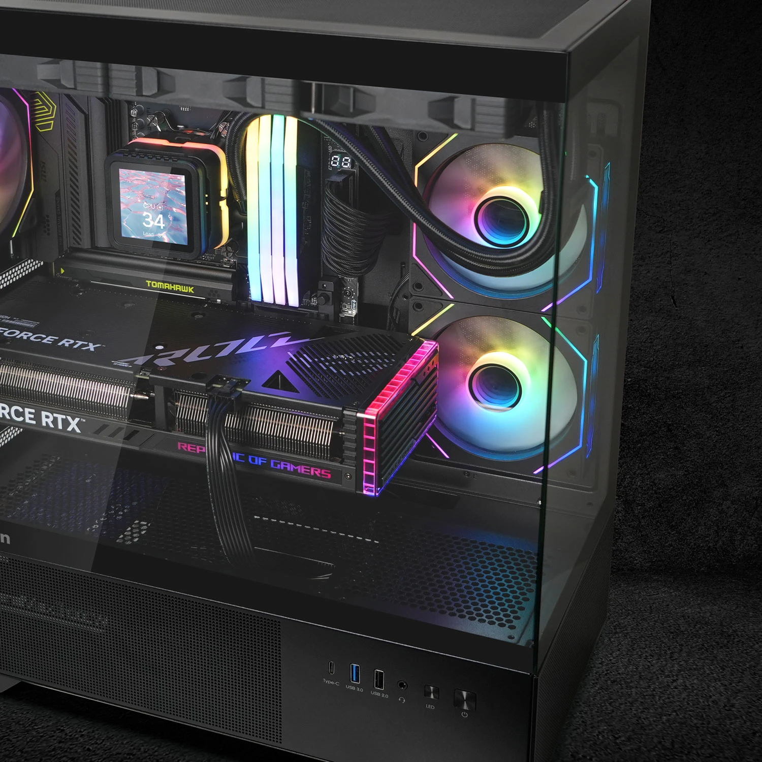 Zalman кутия Case ATX - Chronix BLACK V2 - 3 x 120 mm A-RGB, USB-C, Tempered Glass
