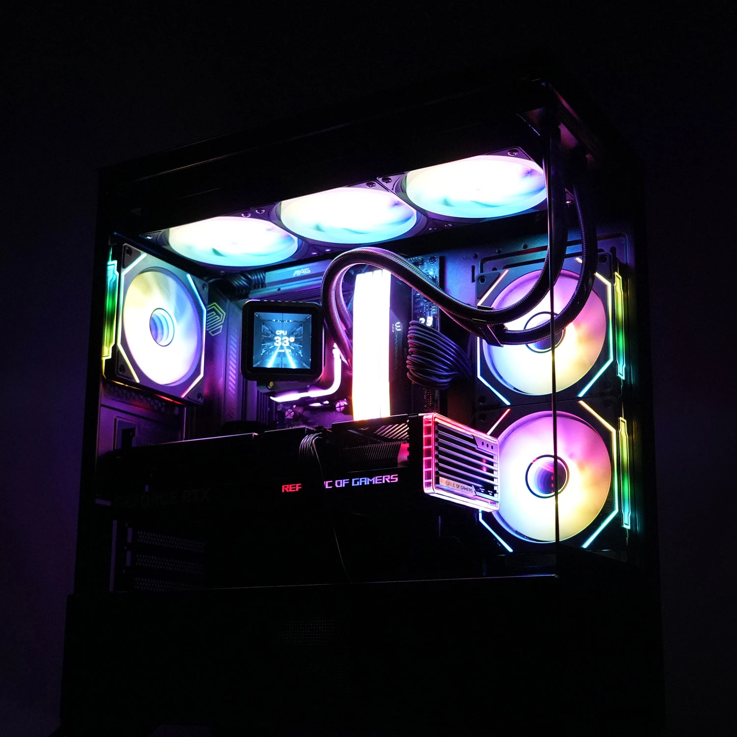 Zalman кутия Case ATX - Chronix BLACK V2 - 3 x 120 mm A-RGB, USB-C, Tempered Glass