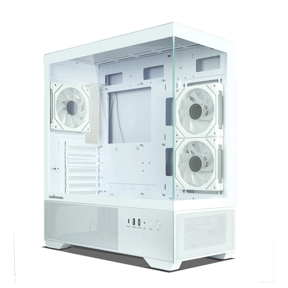 Zalman кутия Case ATX - Chronix WHITE V2 - 3 x 120 mm A-RGB, USB-C, Tempered Glass
