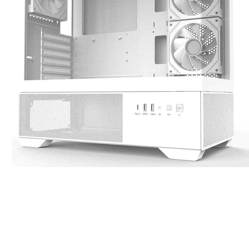 Zalman кутия Case ATX - Chronix WHITE V2 - 3 x 120 mm A-RGB, USB-C, Tempered Glass